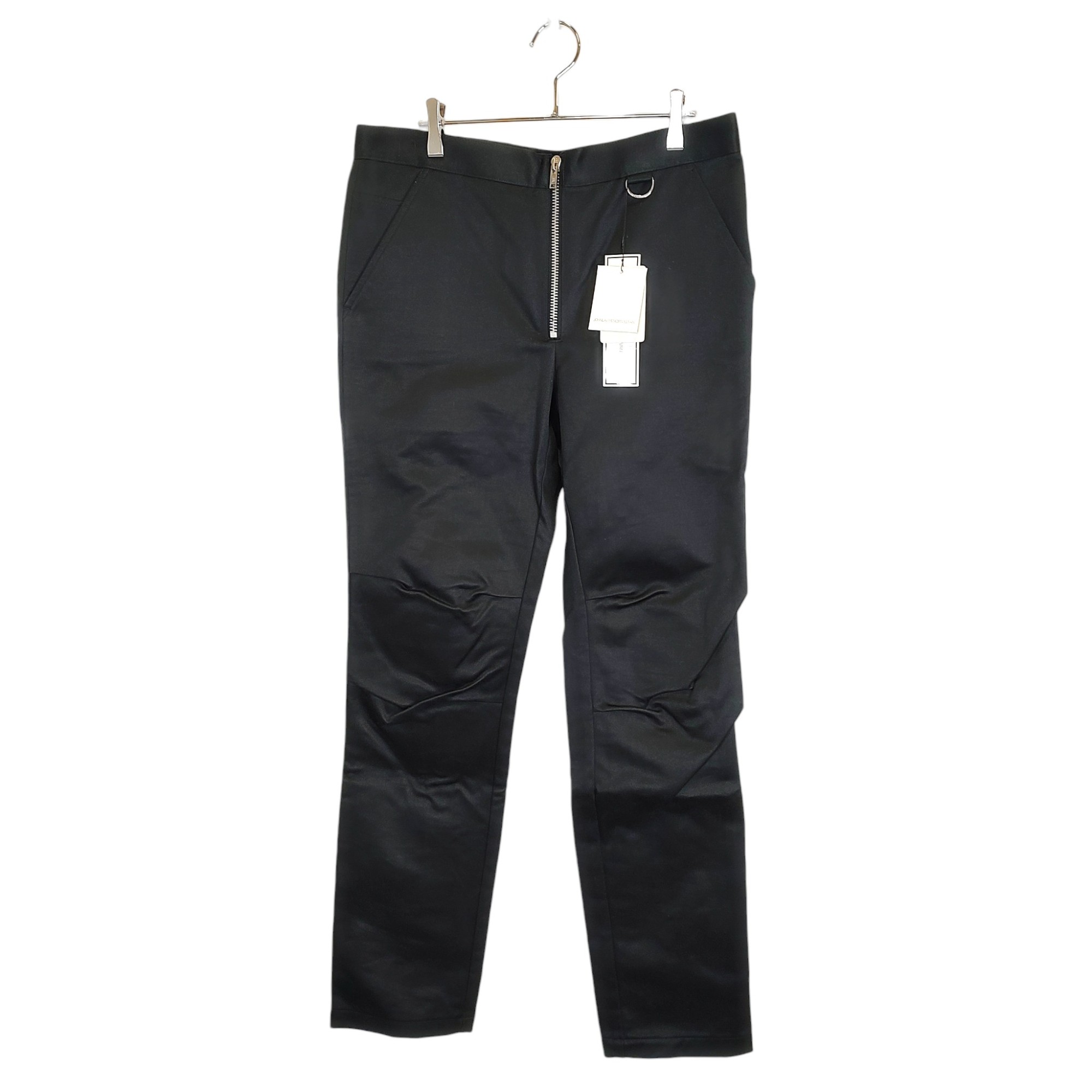 Rakuten - 【中古】JOHN LAWRENCE SULLIVAN ジョンローレンスサリバン Cotton satin biker pants コットン サテン ジップ バイカーパンツ 2A014-0223-08 48 ブラック メンズ