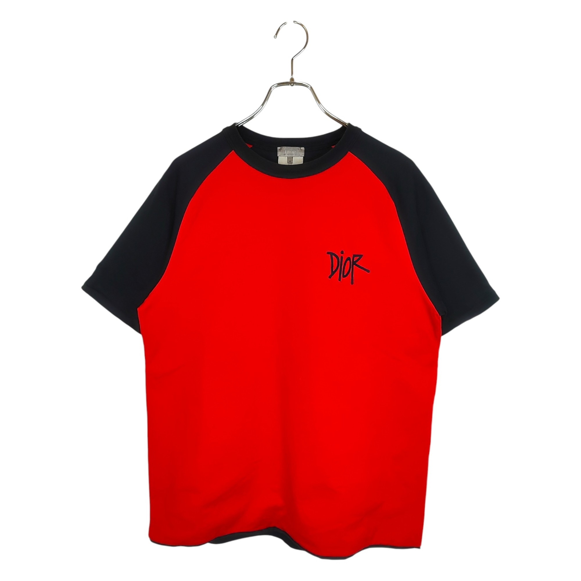 Rakuten - 【中古】DIOR ディオール x SHAWN STUSSY CHICAGO BULLS STUSSY CHICAGO BULLS ステューシー 21SS ラグラン 半袖 Tシャツ 183J654A0677 M ブラック/レッド メンズ