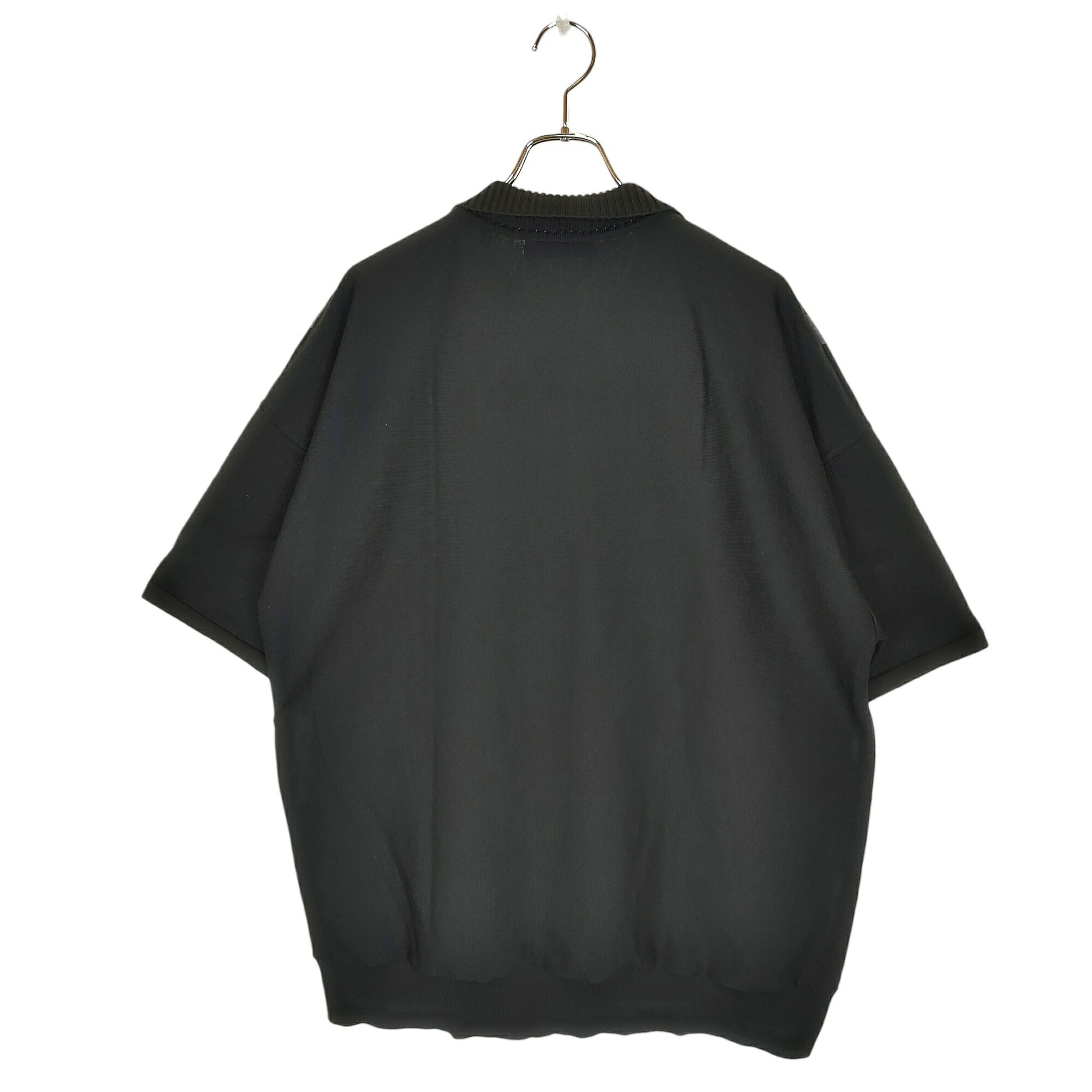 【中古】RUSSELUNO ラッセルノ ゴルフ 25SS S/S KNIT POLO SHIRT ニット 半袖 ポロシャツ RS-2510502 7 ブラック×グリーン メンズ