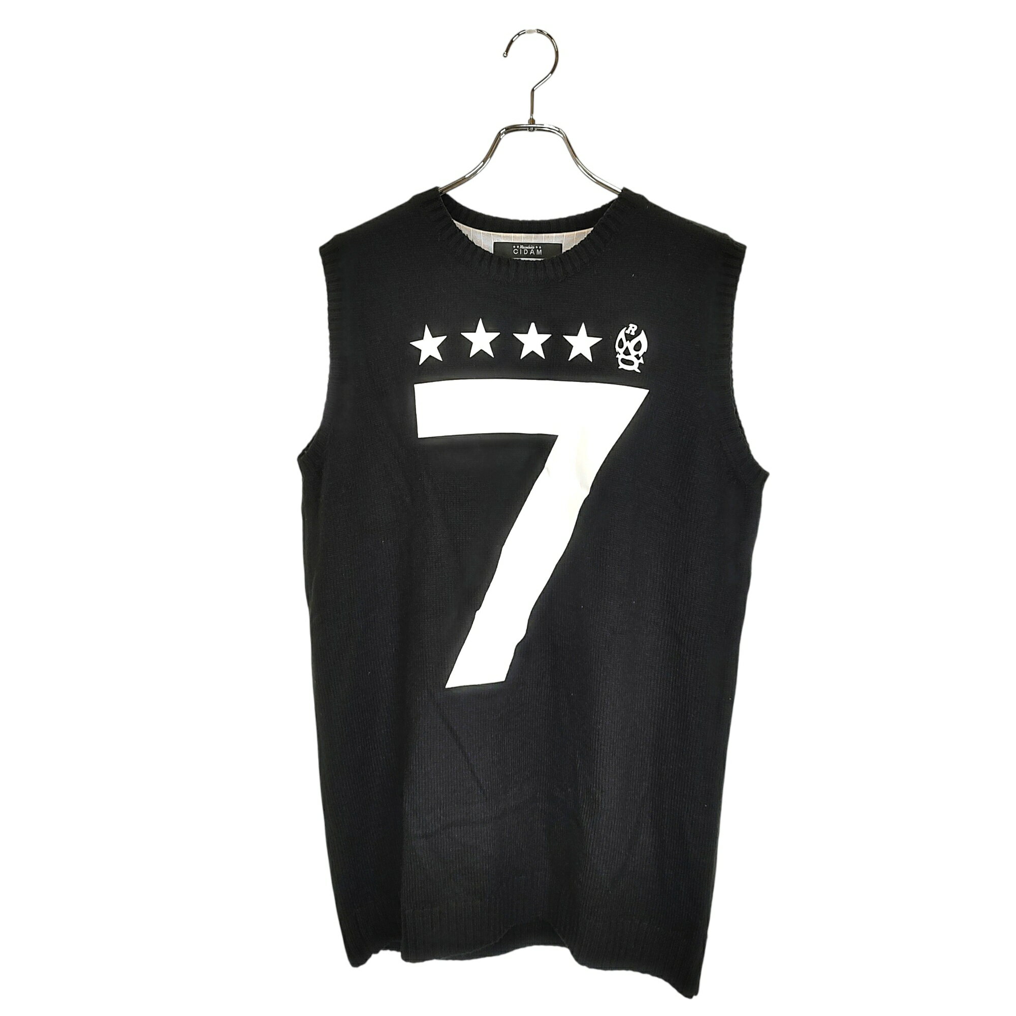 【中古】RUSSELUNO ラッセルノ ゴルフ CIDAM KNIT BEST ニット ベスト CD-72120 6 ブラック メンズ