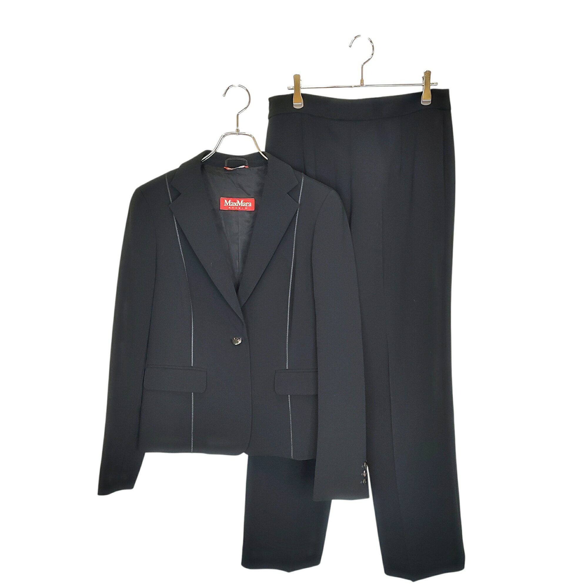 【中古】Max Mara マックスマーラ スーツ・セットアップ テーラード ジャケット /パンツ 6096199 上44 ブラック レディース