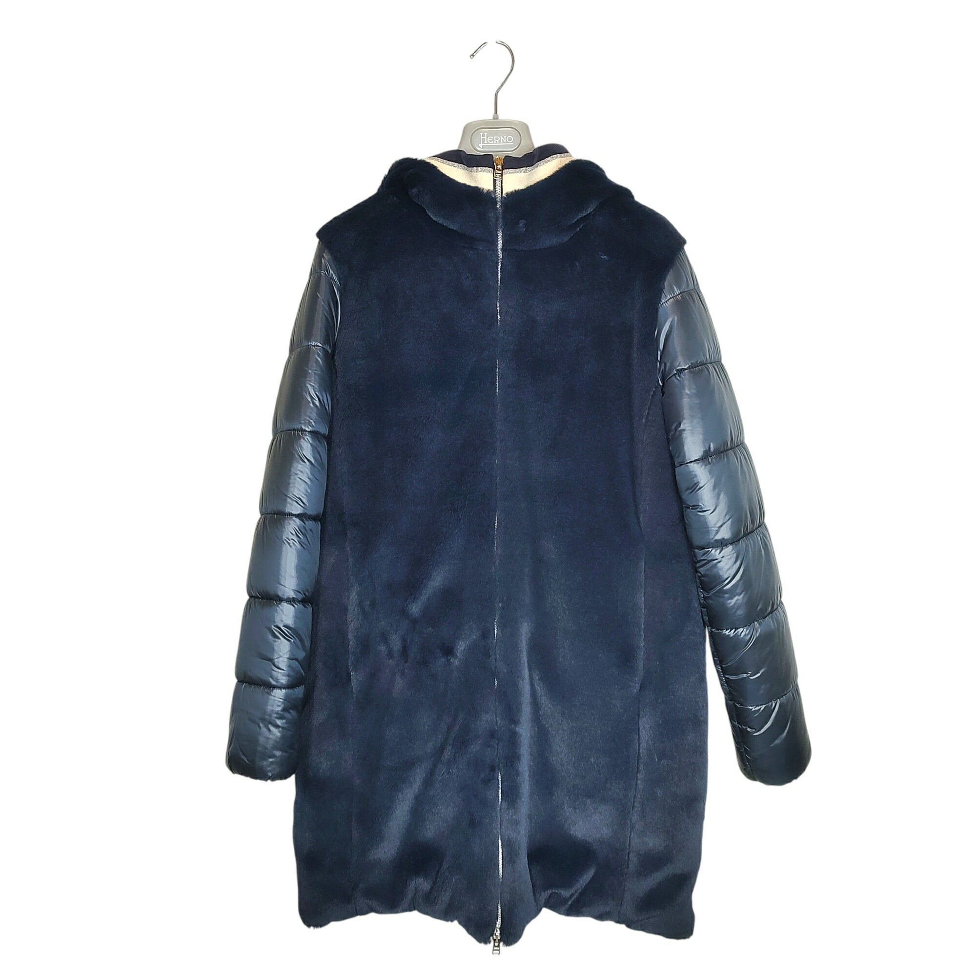 乐天商城 - 【中古】HERNO ヘルノ GIRLS Fur Coat ファーコート ブルゾン GC0030G-12017-9200 14A ネイビー レディース