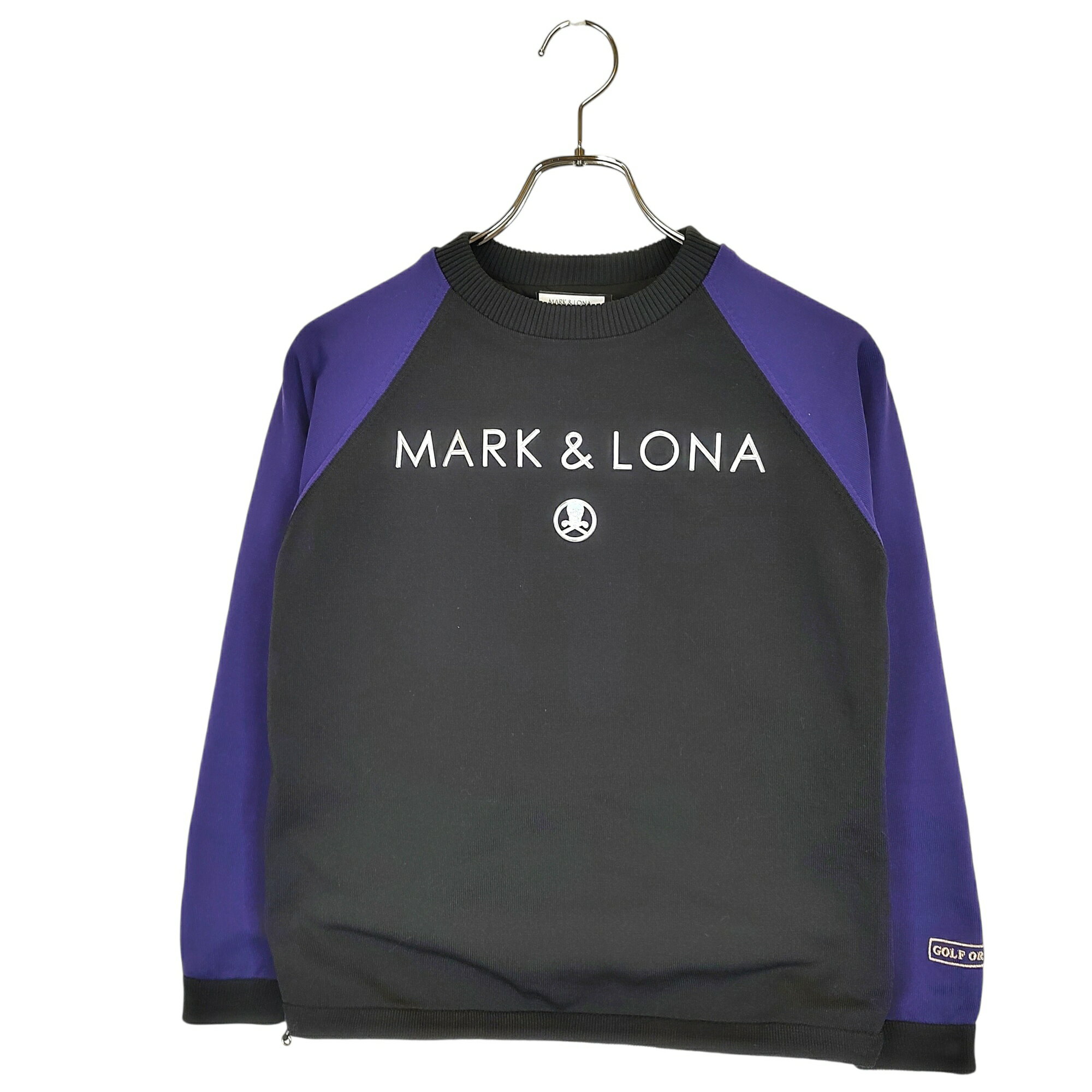 【中古】MARK&LONA マークアンドロナ ゴルフ Mercury Performance Knit Outer 裏地付き ラグランスリーブ 長袖 ニット セーター MLW-1C-AB01 36 ブラック/パープル レディース