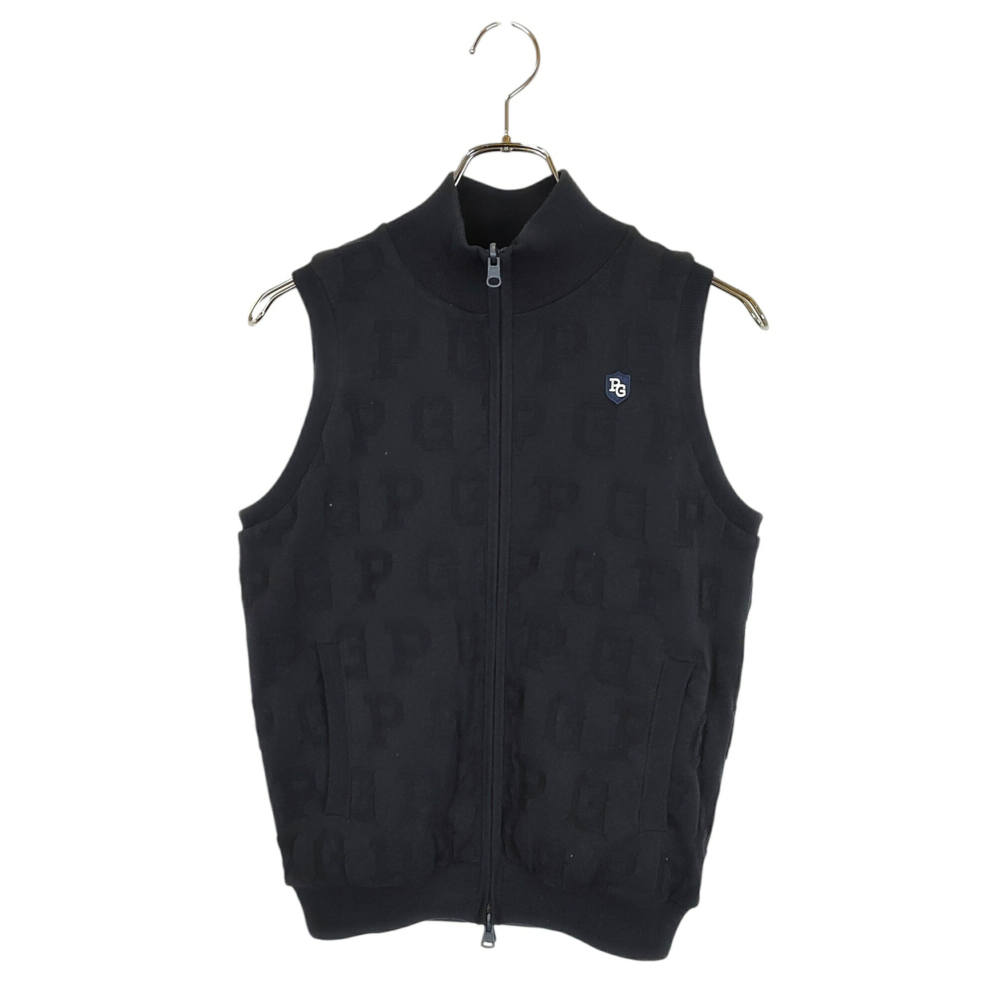 【中古】PEARLY GATES パーリーゲイツ ゴルフ 22AW Reversible double-zip knit リバーシブル ニット ベスト 055-227-3902 0 ブラック レディース