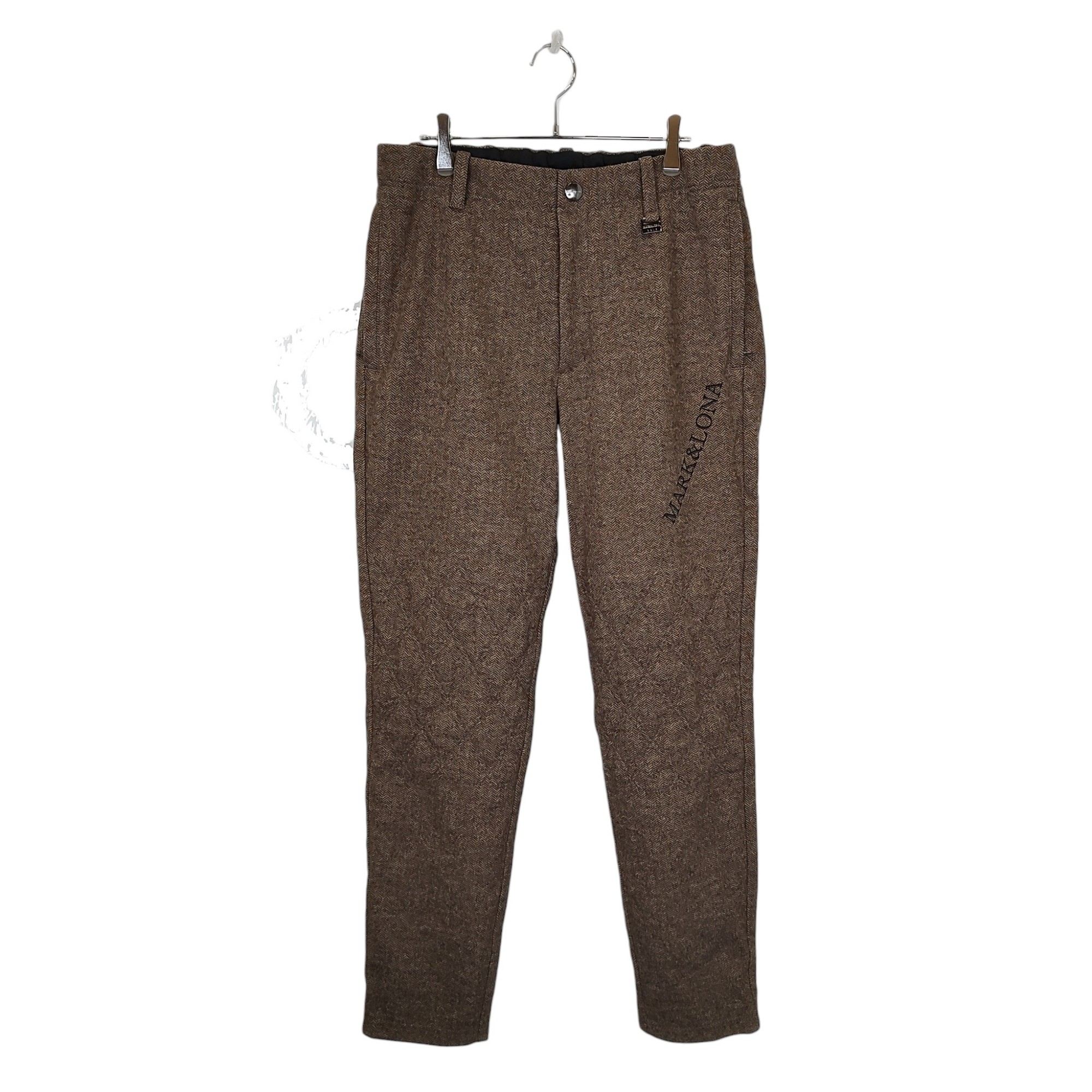 Pants - 【中古】MARK&LONA マークアンドロナ ゴルフ 24AW HB Strut Pants ヘリンボーン ロングパンツ MLM-4C-AT12 50 ブラウン メンズ