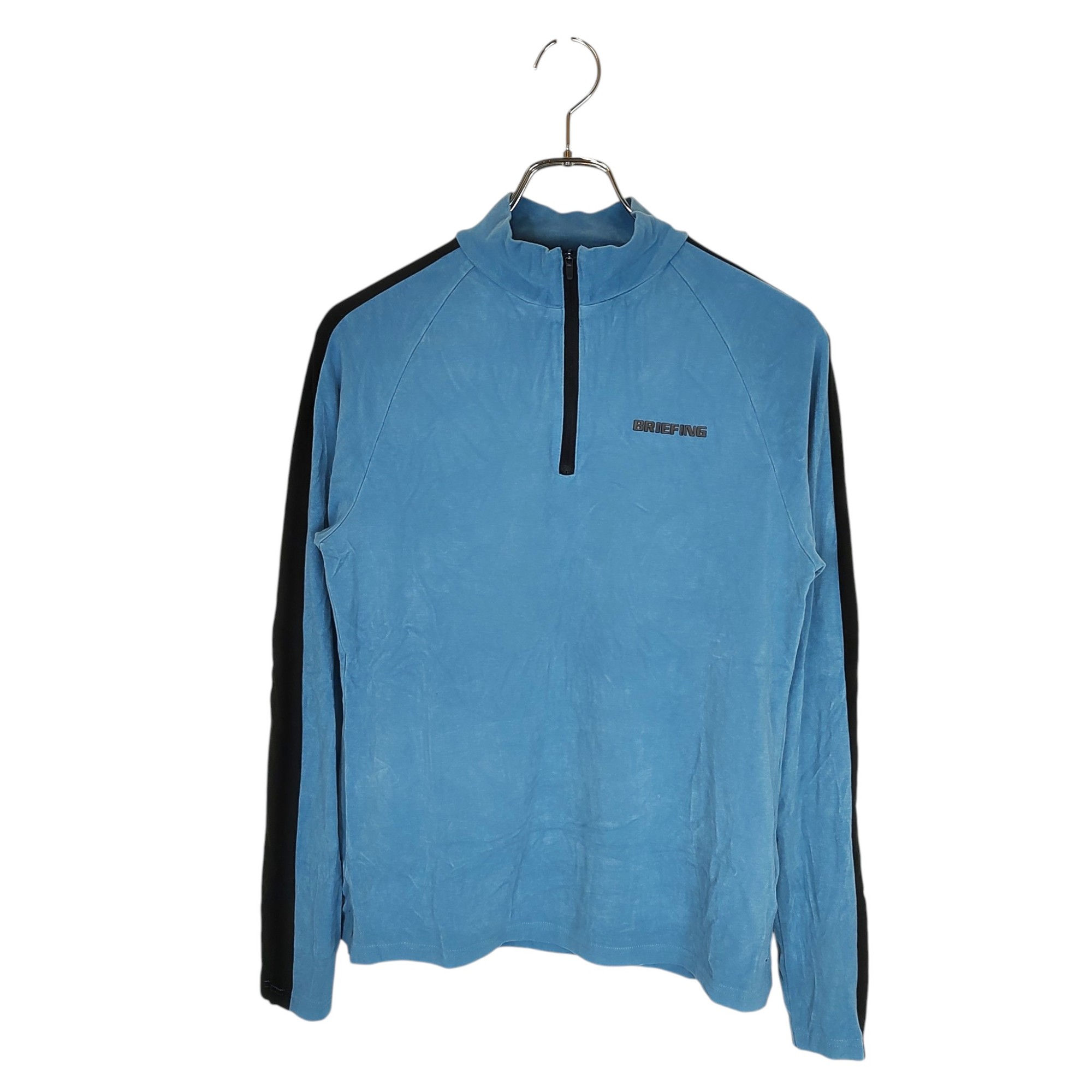 樂天商城 - 【中古】BRIEFING GOLF ブリーフィングゴルフ SH STRETCH SUEDE SHIRTS 長袖 ハーフジップ シャツ BRG233M03 S ブルー メンズ