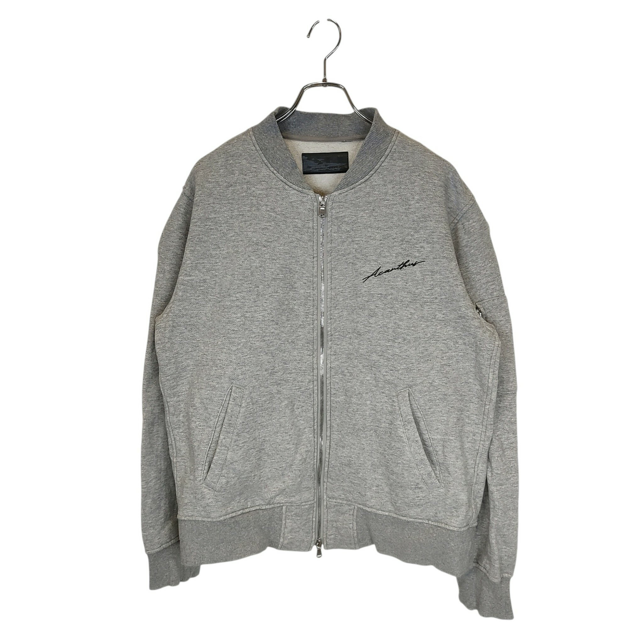樂天商城 - 【中古】ACANTHUS アカンサス Sweat MA-1 ジップアップ スウェット ブルゾン ジャケット HJ2304 L グレー メンズ