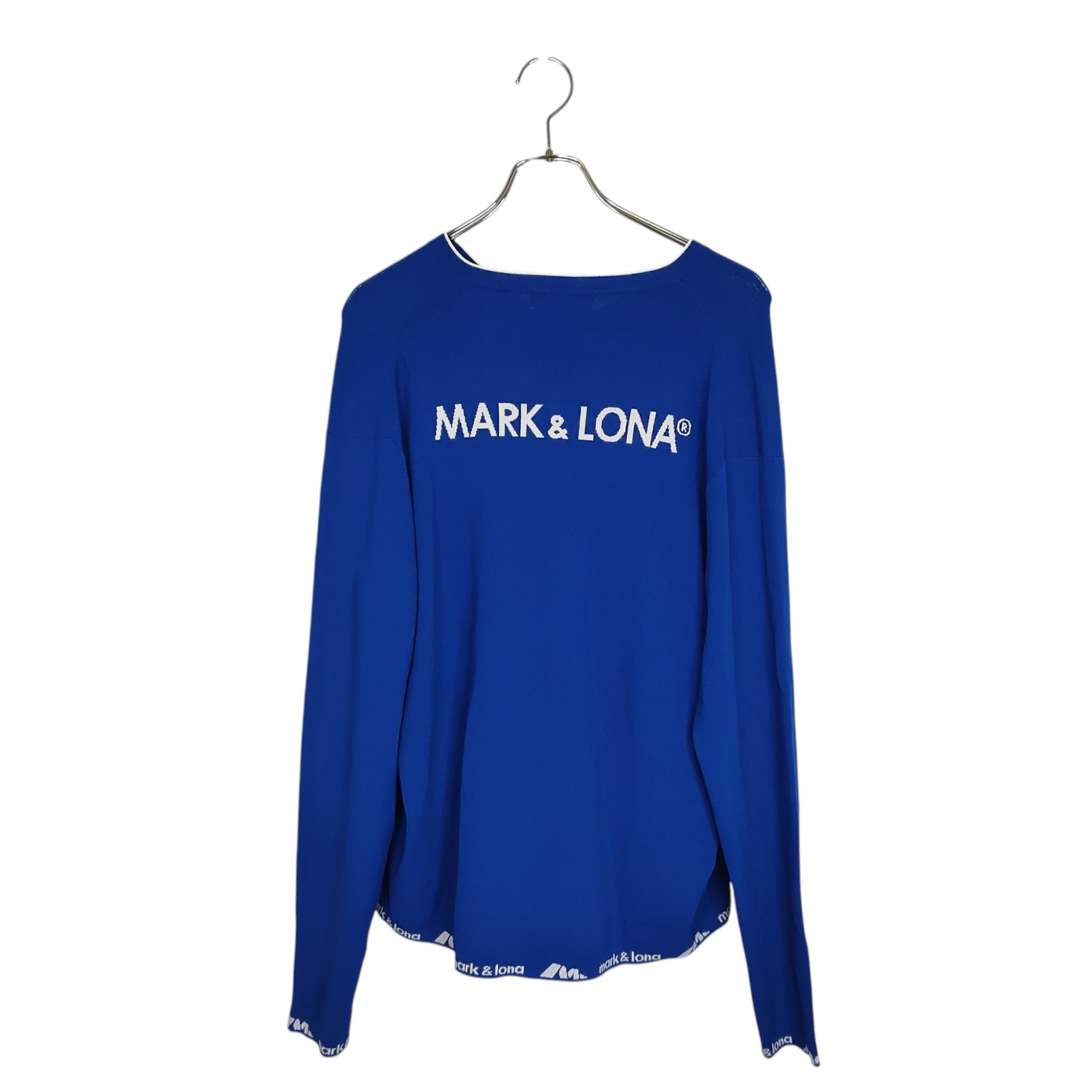 【中古】MARK&LONA マークアンドロナ ゴルフ 25AW Option Viscose V-Neck Sweater ニット セーター MLM-5A-AB01 48 ブルー メンズ