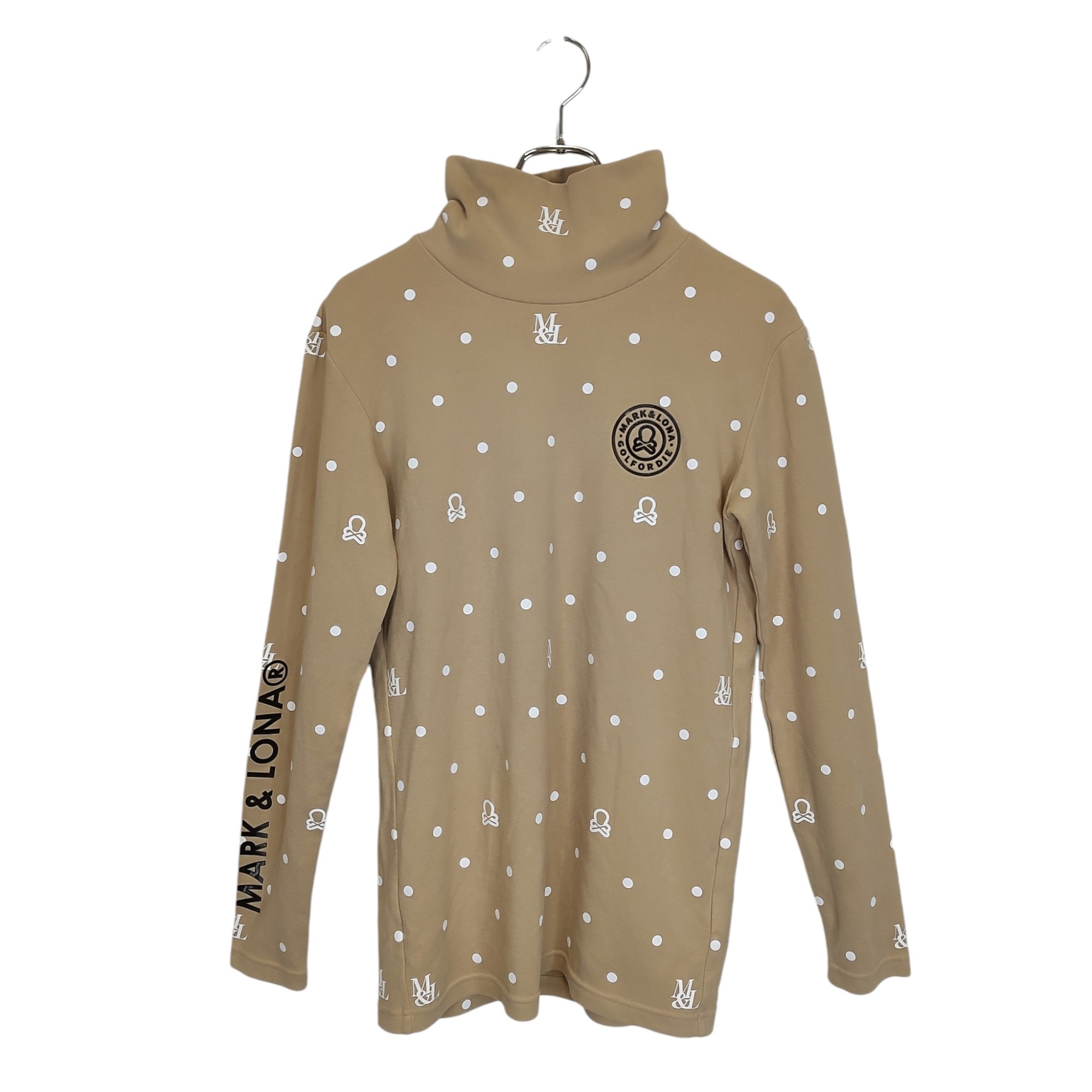 樂天商城 - 【中古】MARK&LONA マークアンドロナ ゴルフ 25AW DOT Mock Neck Layer 長袖 モックネックシャツ MLM-5C-AU04 48 ベージュ メンズ