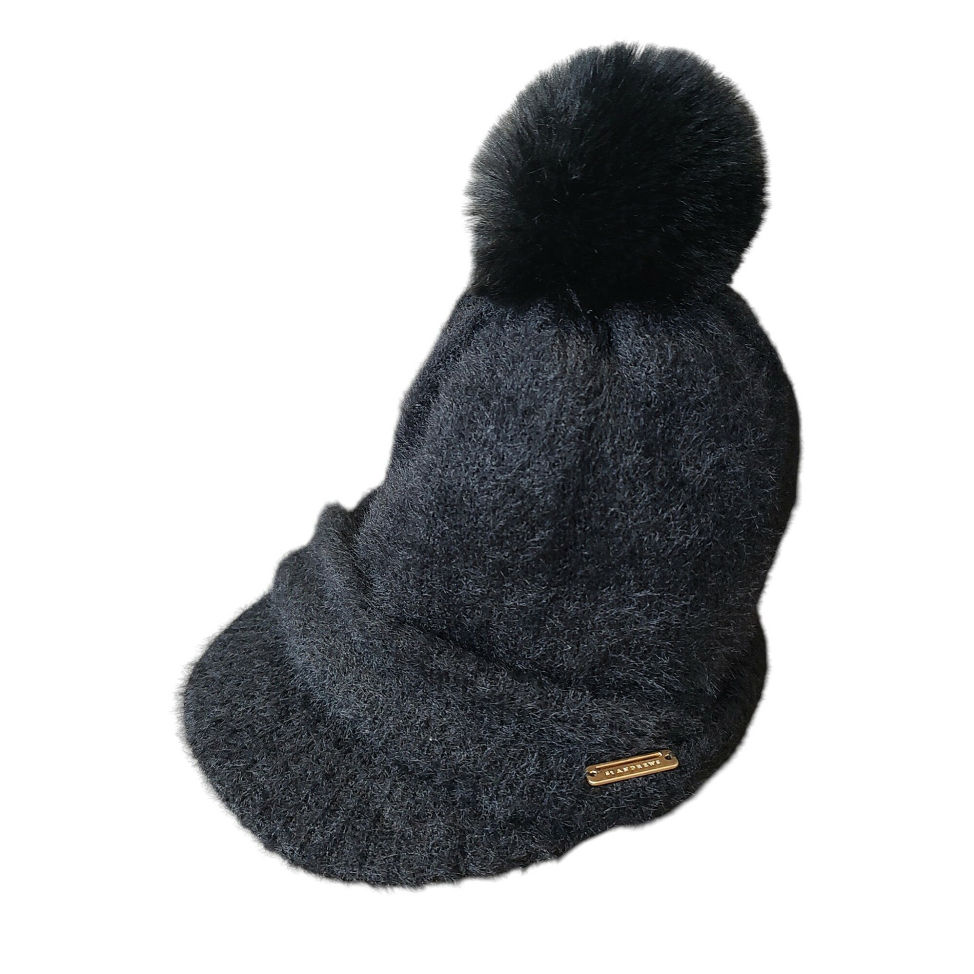 樂天商城 - 【中古】St ANDREW セントアンドリュース ゴルフ 23AW ファー ニットキャップ 042-3287102 S/M ブラック レディース