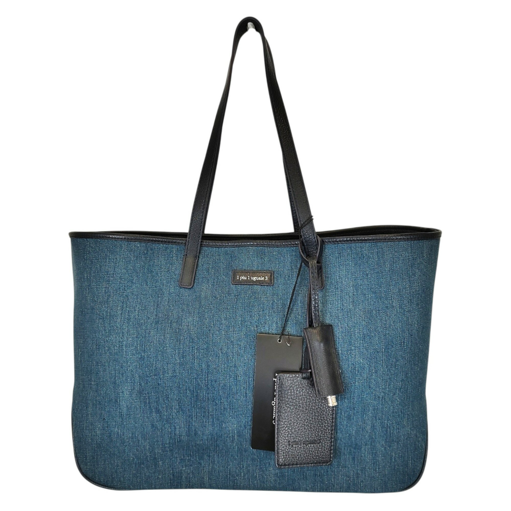 【中古】1PIU1UGUALE3 ウノピゥウノウグァーレトレ × PELLE MORBIDA SIMPLE TOTE デニム トート バッグ MRG201 F インディゴ