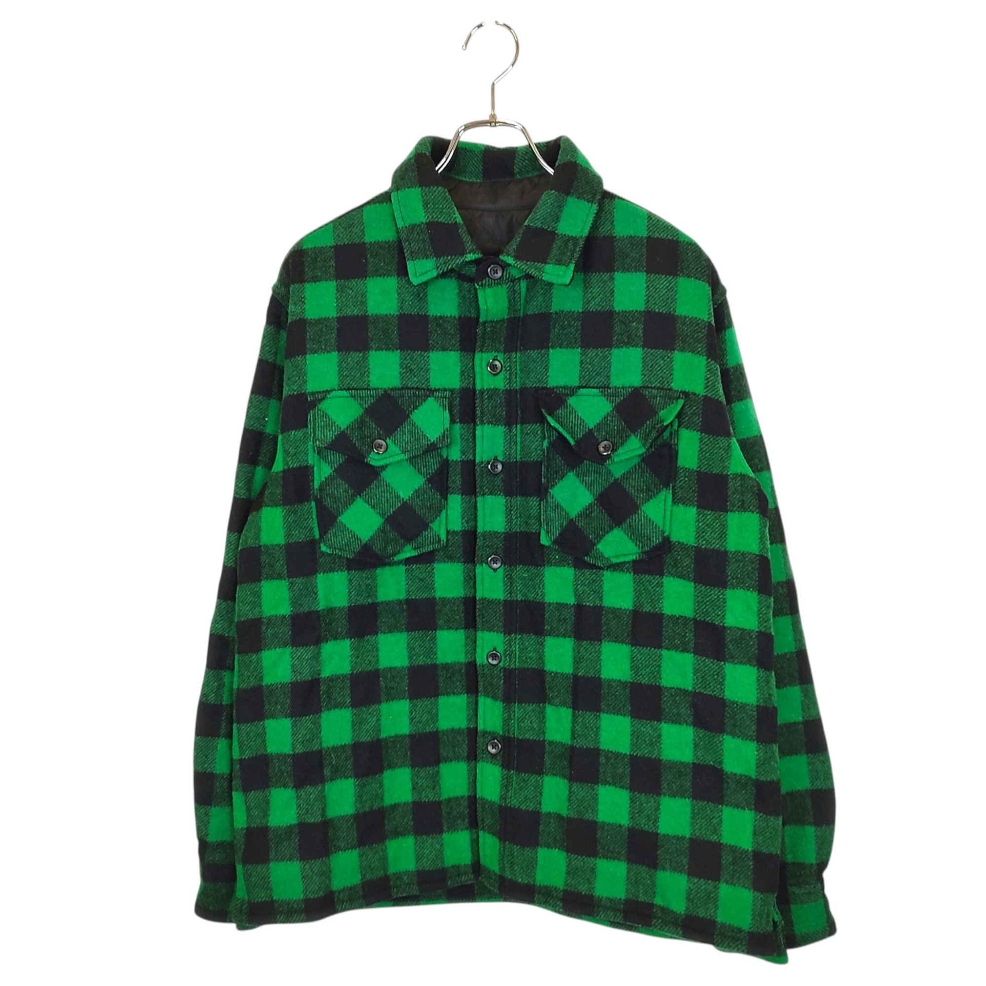 乐天商城 - 【中古】L.L.BEAN エルエルビーン Maine Guide Shirt メインガイド ウィズ プリマロフト ウール チェック シャツジャケット 277790 S グリーン/ブラック メンズ