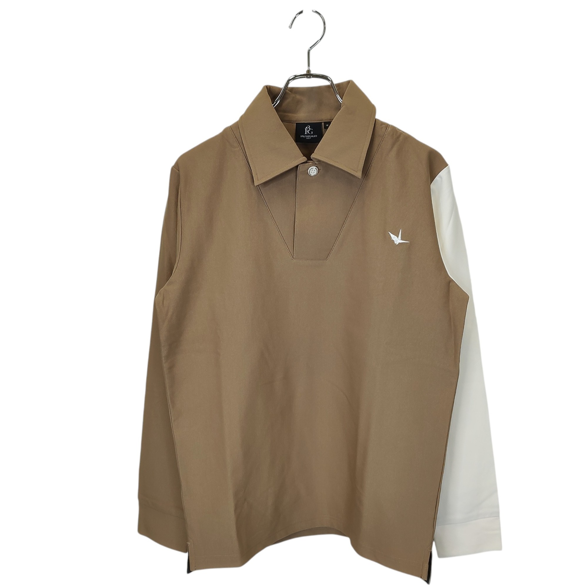 樂天商城 - 【中古】1PIU1UGUALE3 GOLF ウノピゥウノウグァーレトレ ゴルフ CLASSIC CRAZY POLO クレイジー 長袖 ポロシャツ GDT025 GPU020 3 ブラウン/ベージュ メンズ