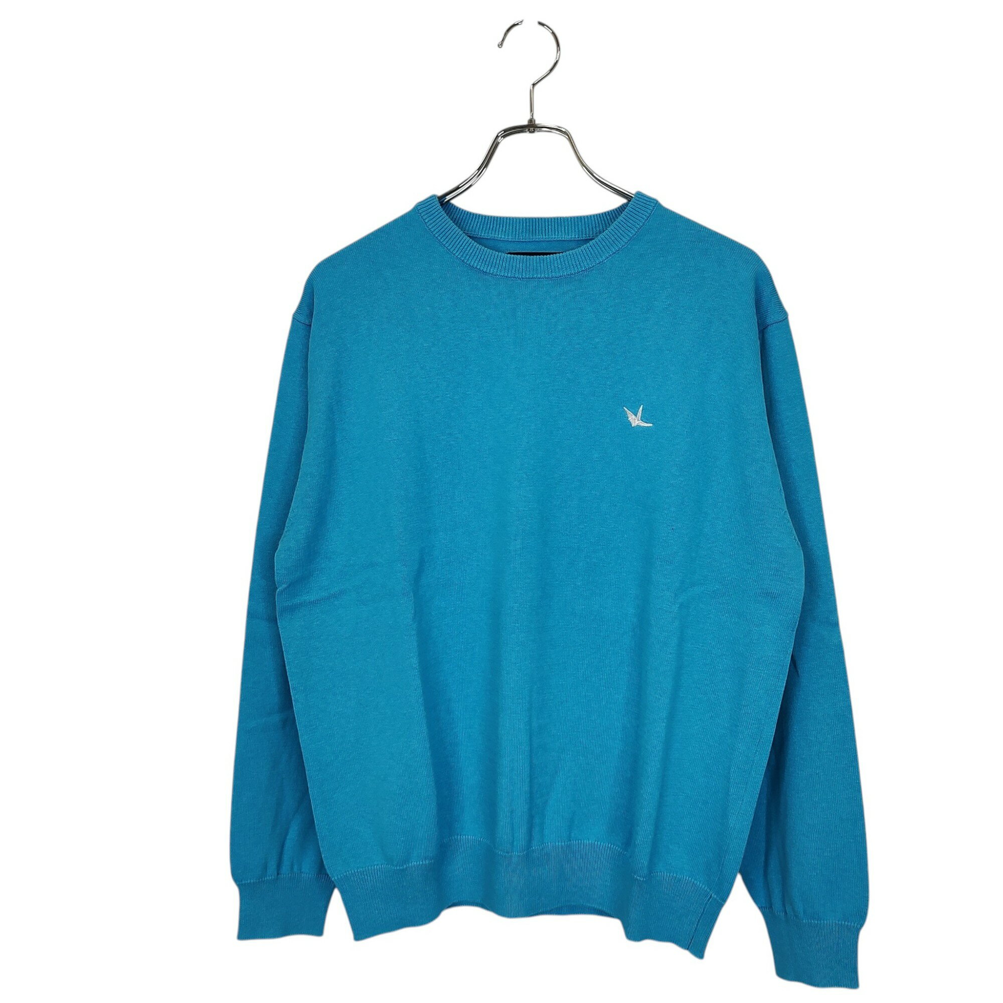樂天商城 - 【中古】1PIU1UGUALE3 ウノピゥウノウグァーレトレ L/S 2TONE RAGLAN CREW コットン カシミヤ ハイゲージ 長袖 ニット セーター MRK287 CTC005 4 ブルー メンズ