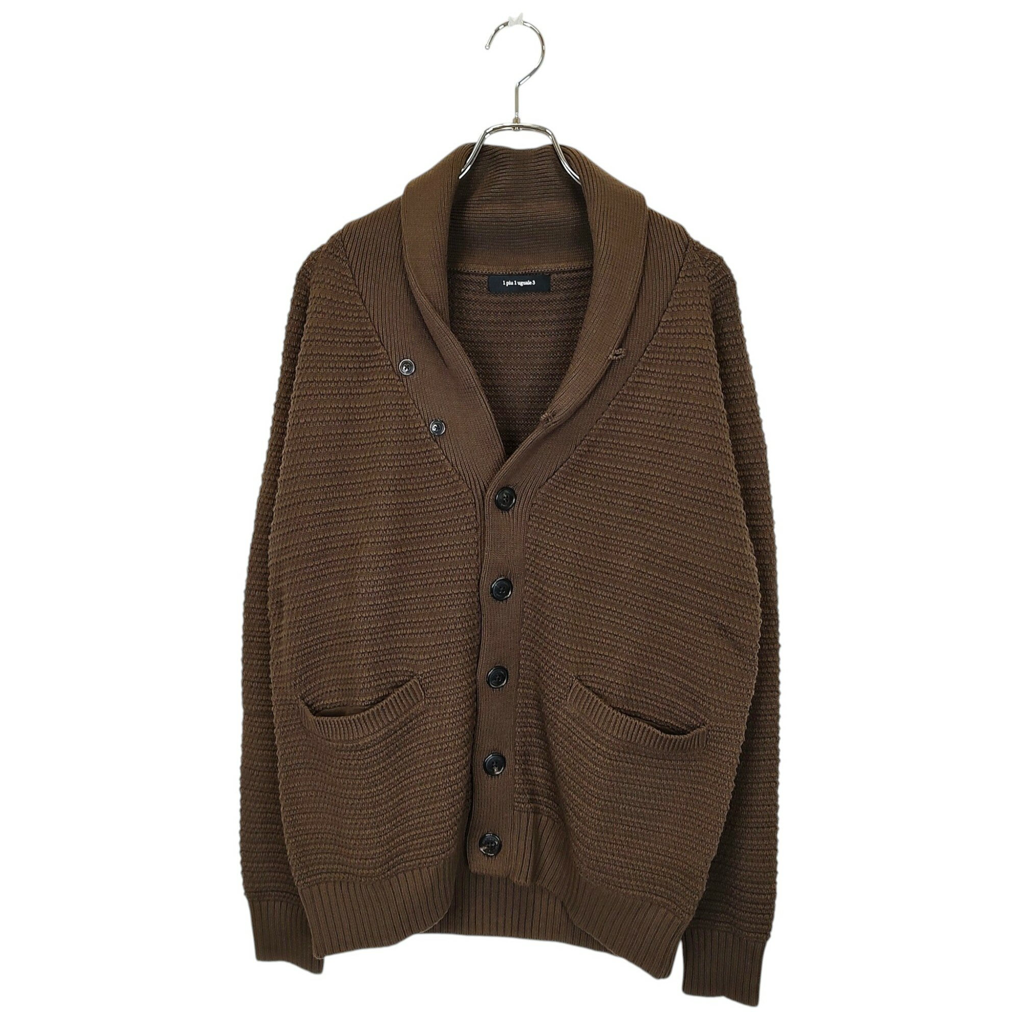 樂天商城 - 【中古】1PIU1UGUALE3 ウノピゥウノウグァーレトレ RAGLAN SHAWL CARDIGAN ウール ラグラン ショール カーディガン MRK261 CTW009 5 ブラウン メンズ