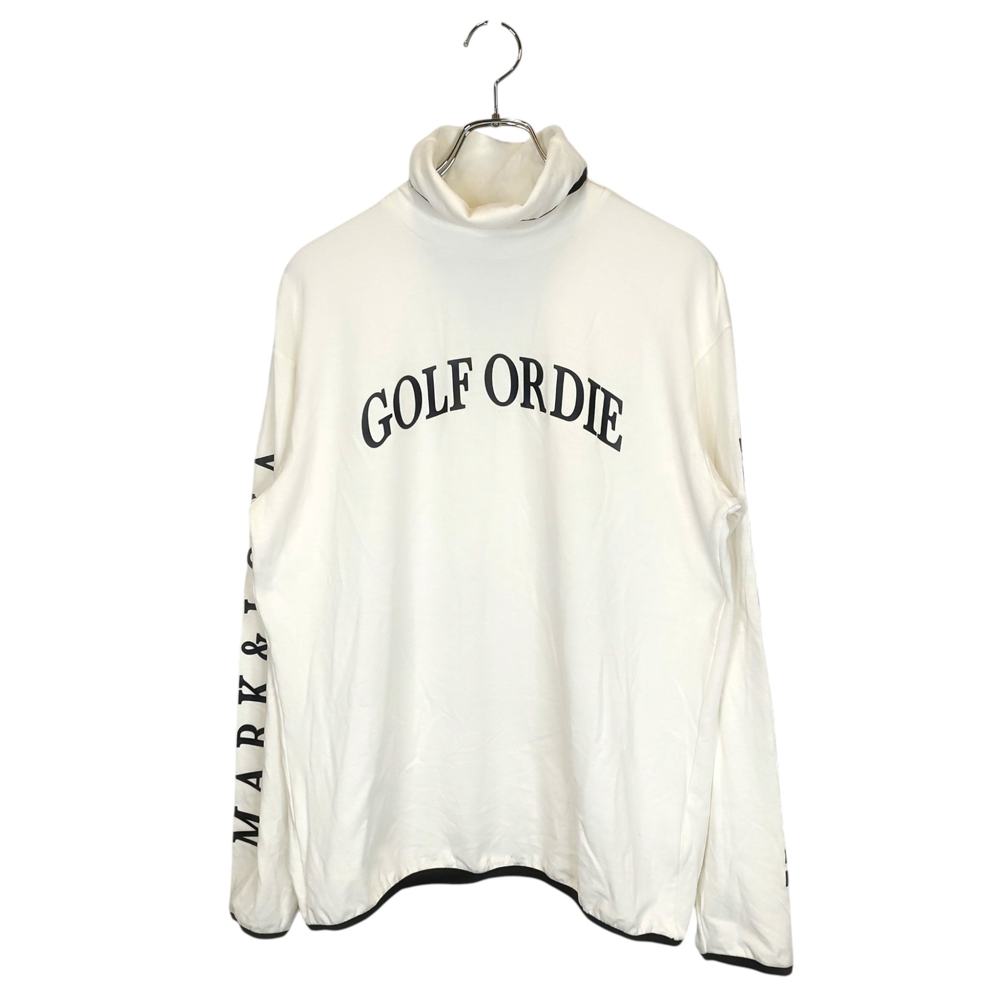 乐天商城 - 【中古】MARK&LONA マークアンドロナ ゴルフ 24AW GOD ANTISTATIC FLEECE INNER マイクロフリース 長袖 モックネック Tシャツ インナー MLM-4C-AU04 48 ホワイト/ブラック メンズ