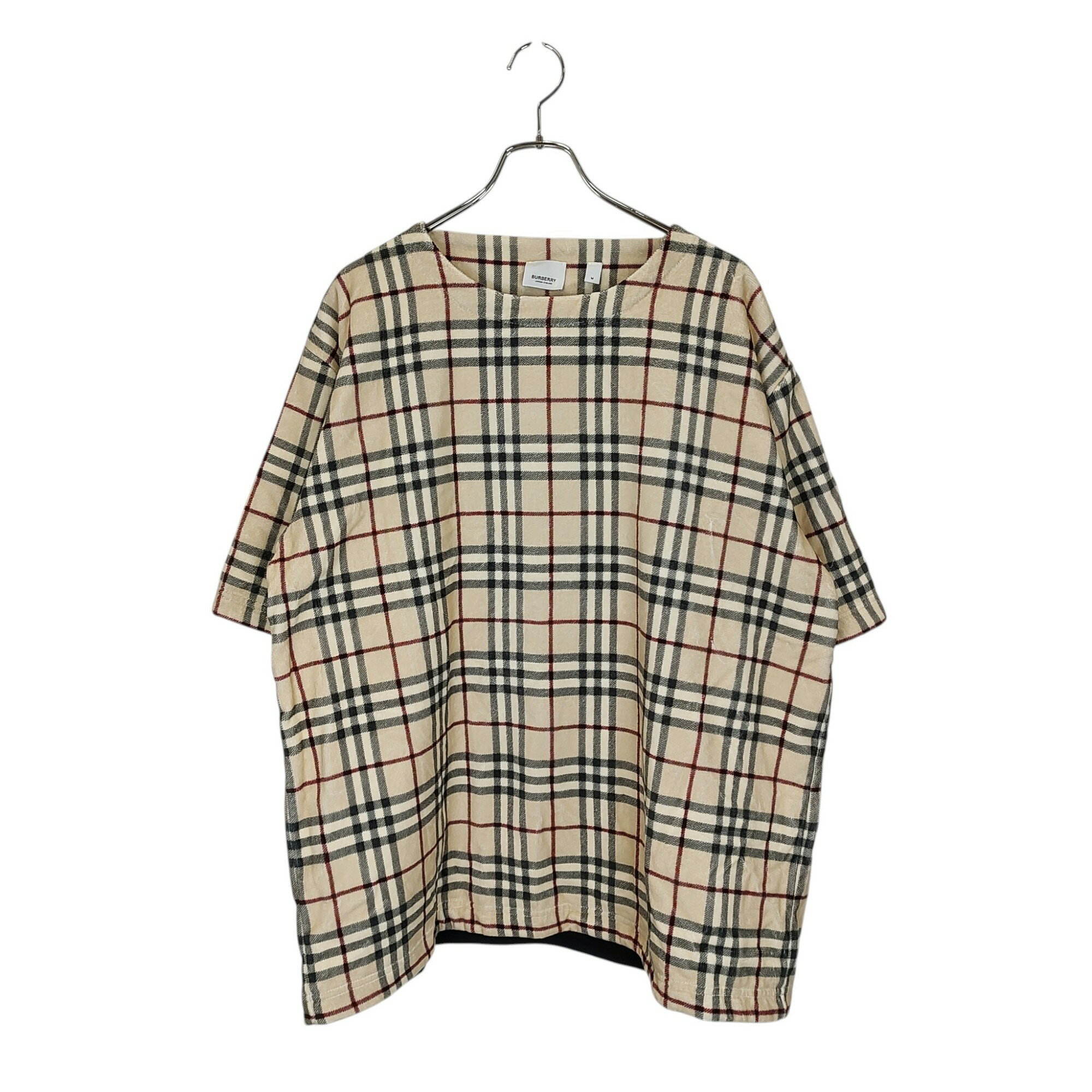美品 バーバリー 総柄 ノバチェック ホルターネック カットソー サイズM BURBERRY ノバチェック ホルターネック タンクトップ 38 ベージュ