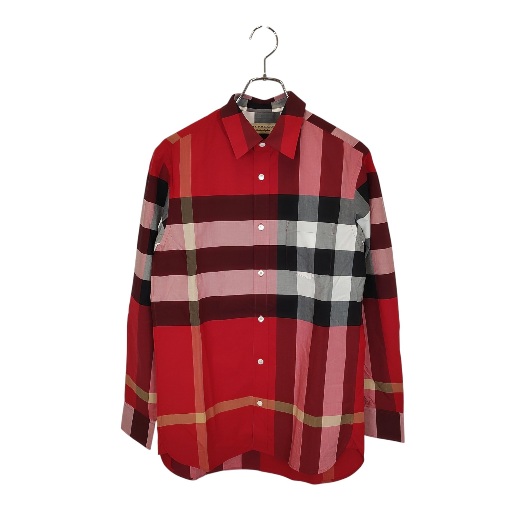 樂天商城 - 【中古】BURBERRY バーバリー Nova check pattern shirt ノバチェック柄 長袖 シャツ 8004830/69Q S レッド×マルチ メンズ