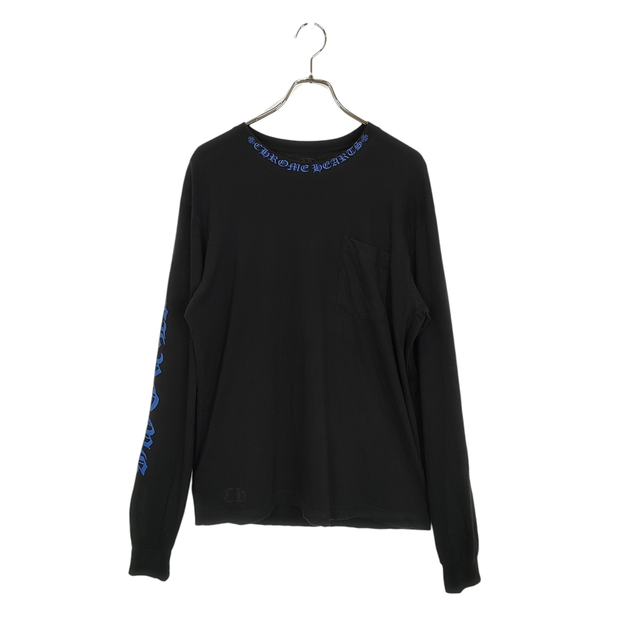 Rakuten - 【中古】Chrome Hearts クロムハーツ 1988 Neck Logo Long Sleeve ネック ロゴ カットソー ロンT L ブラック×ブルー メンズ