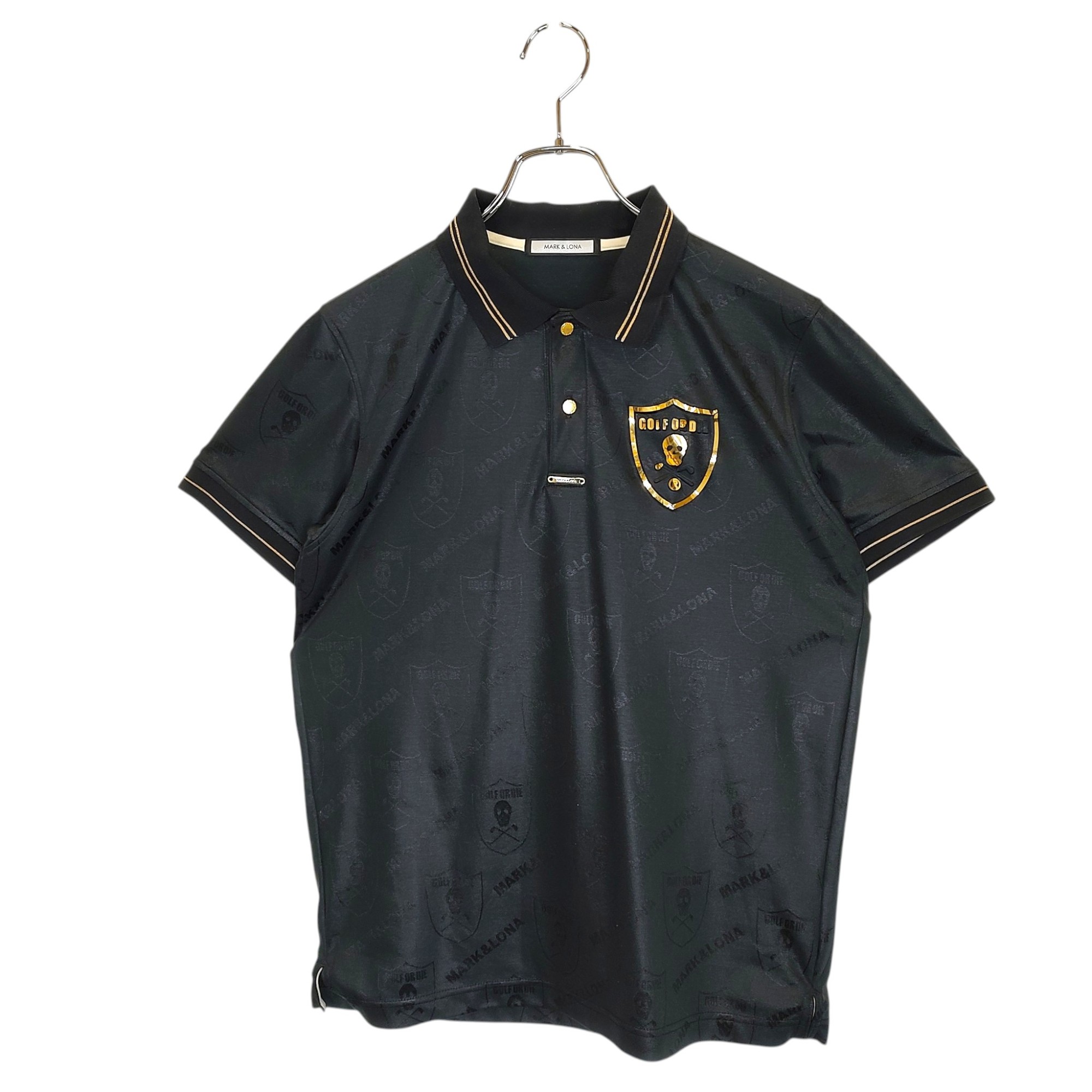 【中古】MARK&LONA マークアンドロナ ゴルフ 20SS Rim Icon Polo 半袖 ポロシャツ MLM-0A-AP05 46 ブラック メンズ