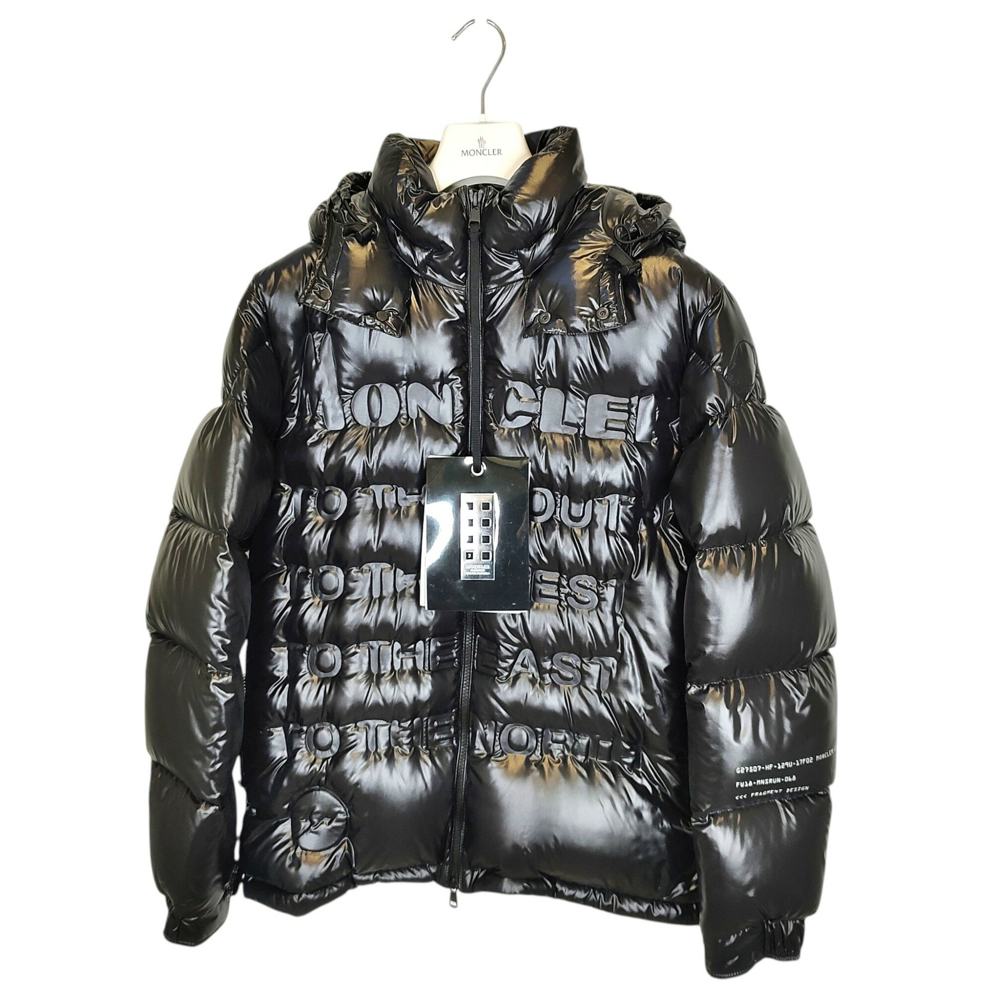 【美品✨】モンクレール フラグメント パーカー ジーニアス 黒 L ワッペンロゴ MONCLER（モンクレール） GENIUS MAGLIA CON CAPPUCCIO 裏起毛ロゴ