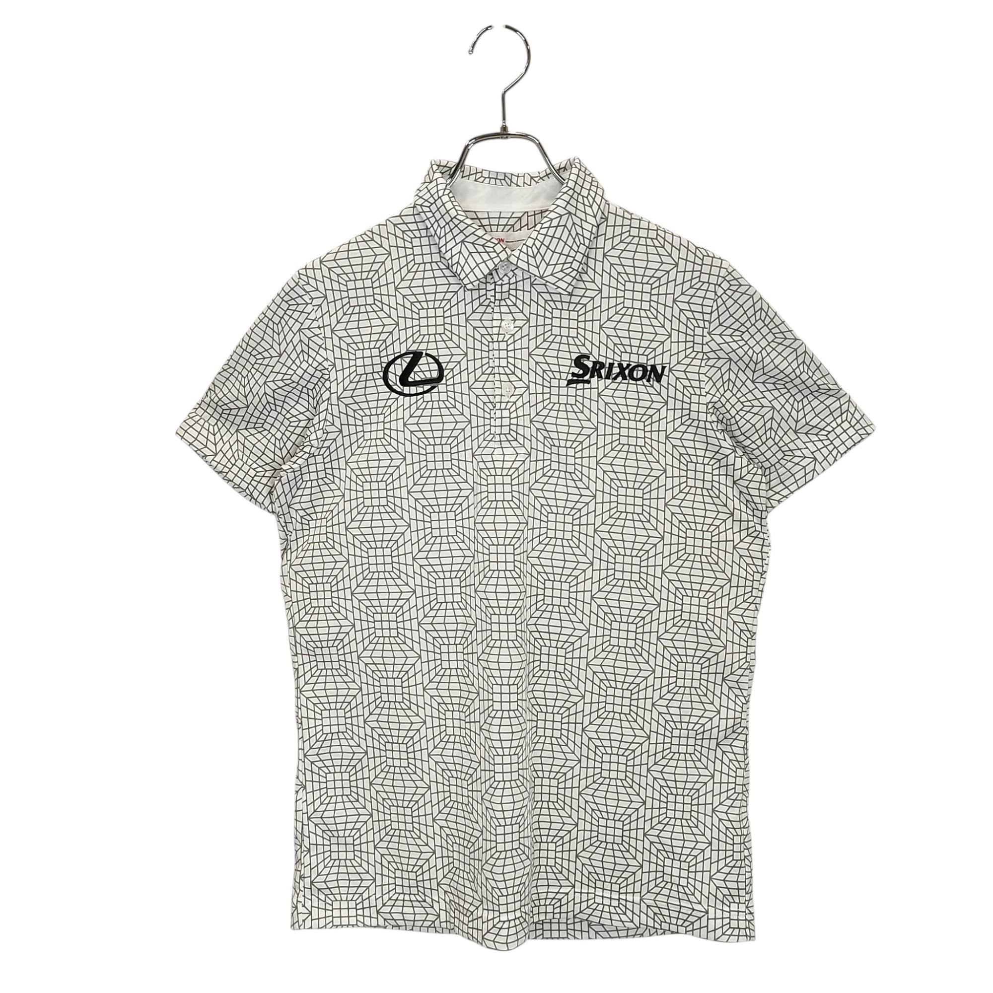 Men'S Wear - 【中古】SRIXON ×LEXUS レクサス×DESCENTE デサント 半袖 ポロシャツ 01XM10255 M ホワイト×グレー メンズ