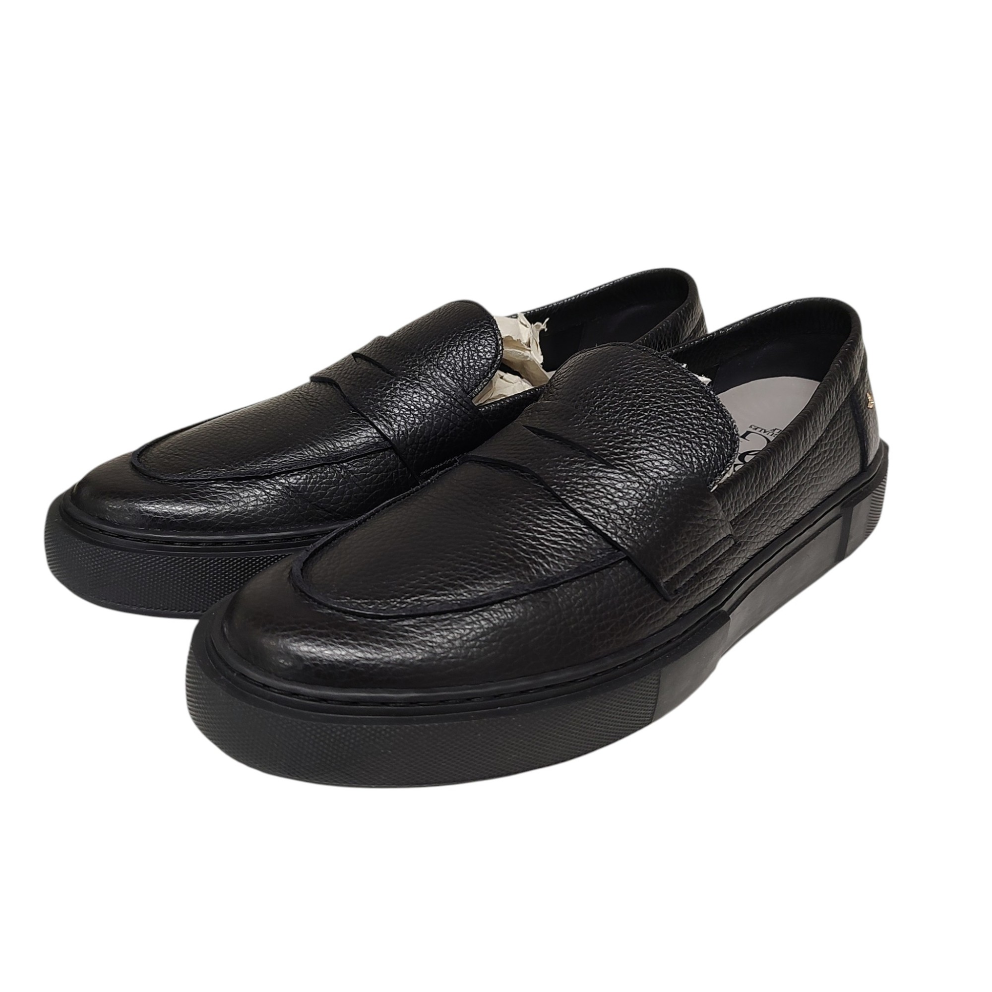 樂天商城 - 【中古】1PIU1UGUALE3 GOLF ウノピゥウノウグァーレトレ ゴルフ LOAFER SLIP-ON レザー ローファー MRG590-COW163 EU43 ブラック メンズ