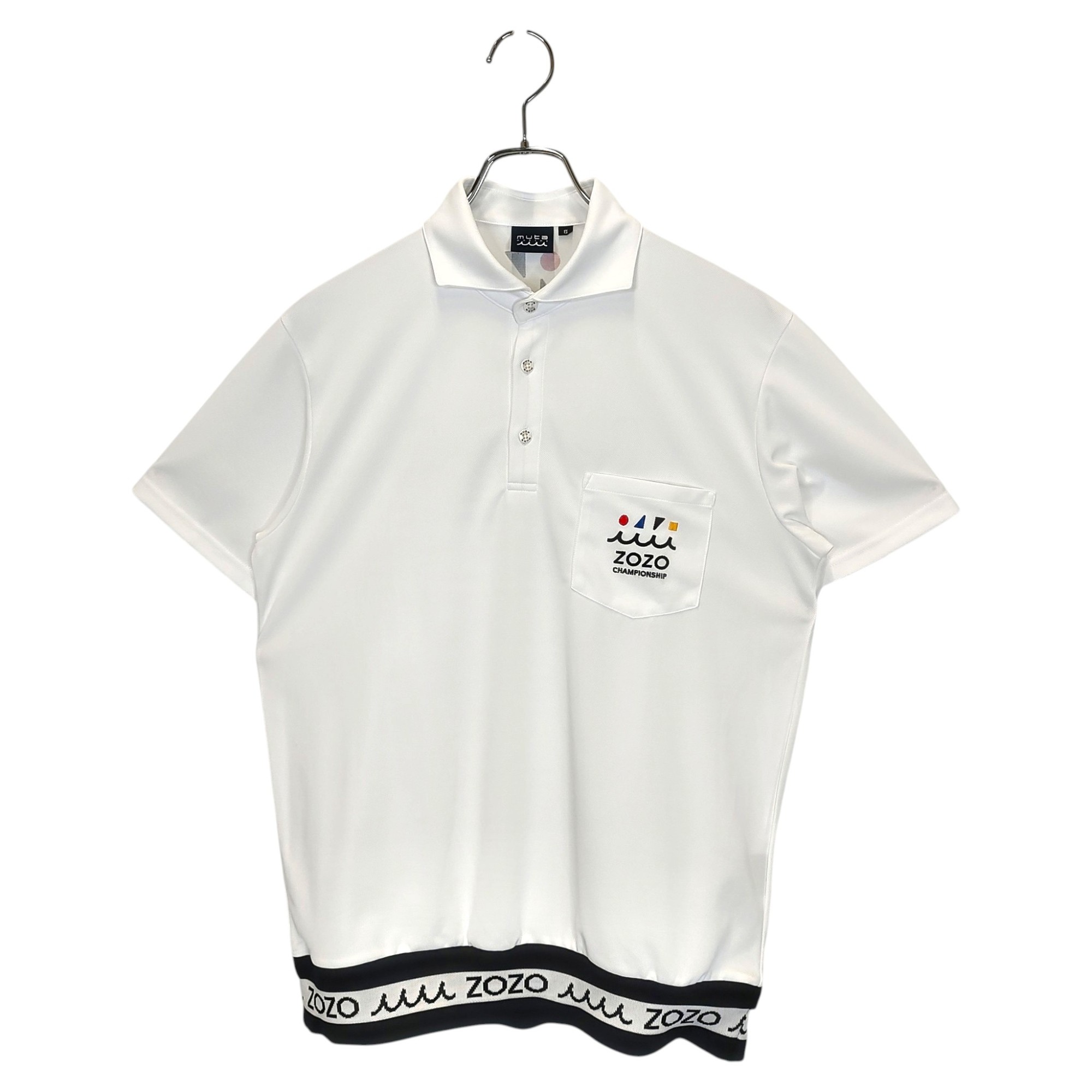 【中古】muta MARINE GOLF ムータ マリン ゴルフ x ZOZO CHAMPIONSHIP ゾゾ ヘムリブ 半袖 ポロシャツ MGJC-446395 5 ホワイト/ブラック メンズ