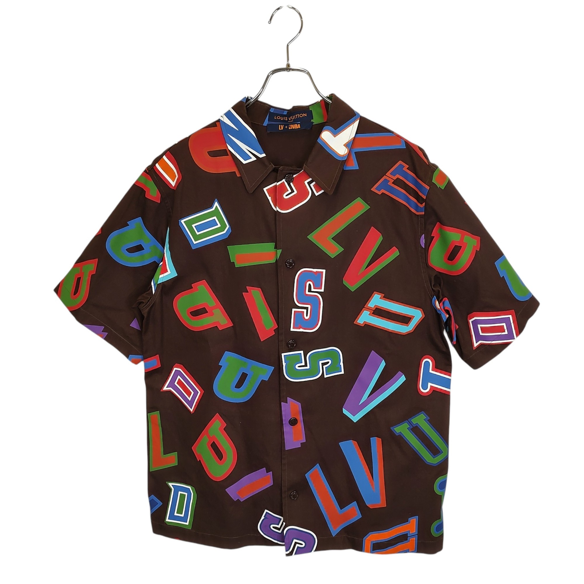 樂天商城 - 【中古】LOUIS VUITTON ルイ・ヴィトン × NBA 21AW レター オーバー 半袖 シャツ RM212M ES9 HLS01W L ブラウン メンズ