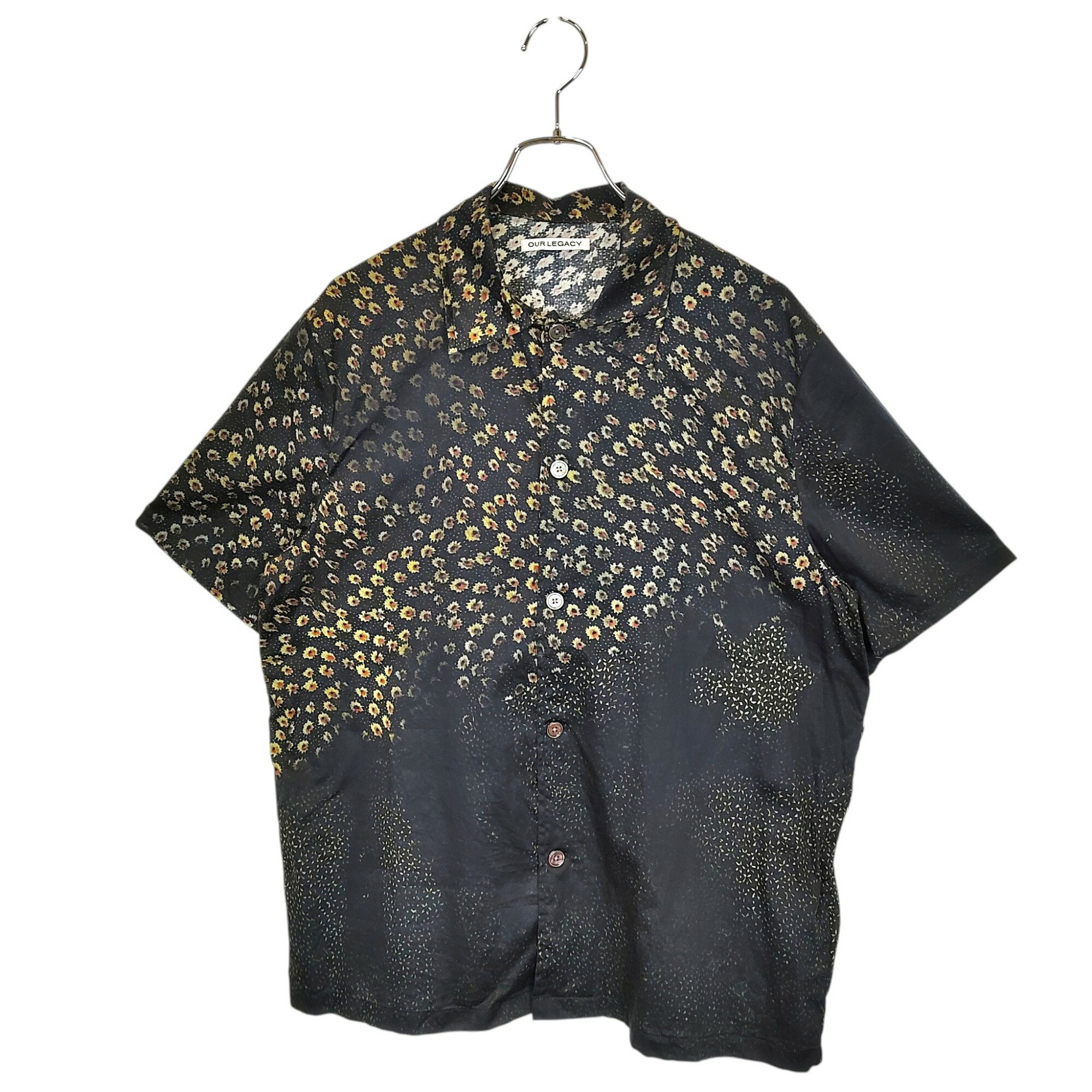 Rakuten - 【中古】OUR LEGACY アワーレガシー 23SS BOX SHIRT SHORTSLEEVE DARK FLOWER フラワー柄 半袖 シャツ M2232BDF 44 ブラック/イエロー メンズ