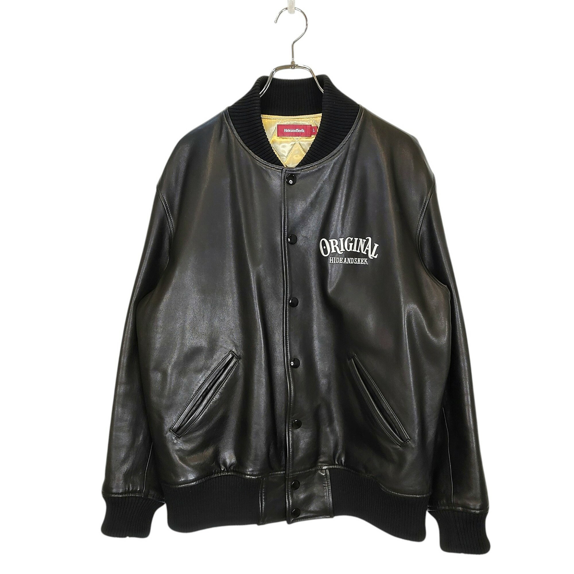 HideandSeek シープレザージャケット XL❗️ HIDEANDSEEK(ハイドアンドシーク) ジャケット Leather Virsity Jacket