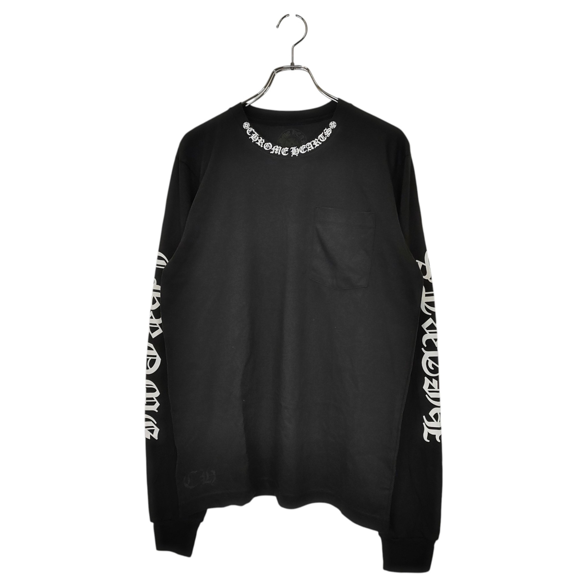 樂天商城 - 【中古】Chrome Hearts クロムハーツ CH L S 1 Neck Logo LS TEE ネックロゴプリント 長袖 Tシャツ ギャラ有 M ブラック メンズ