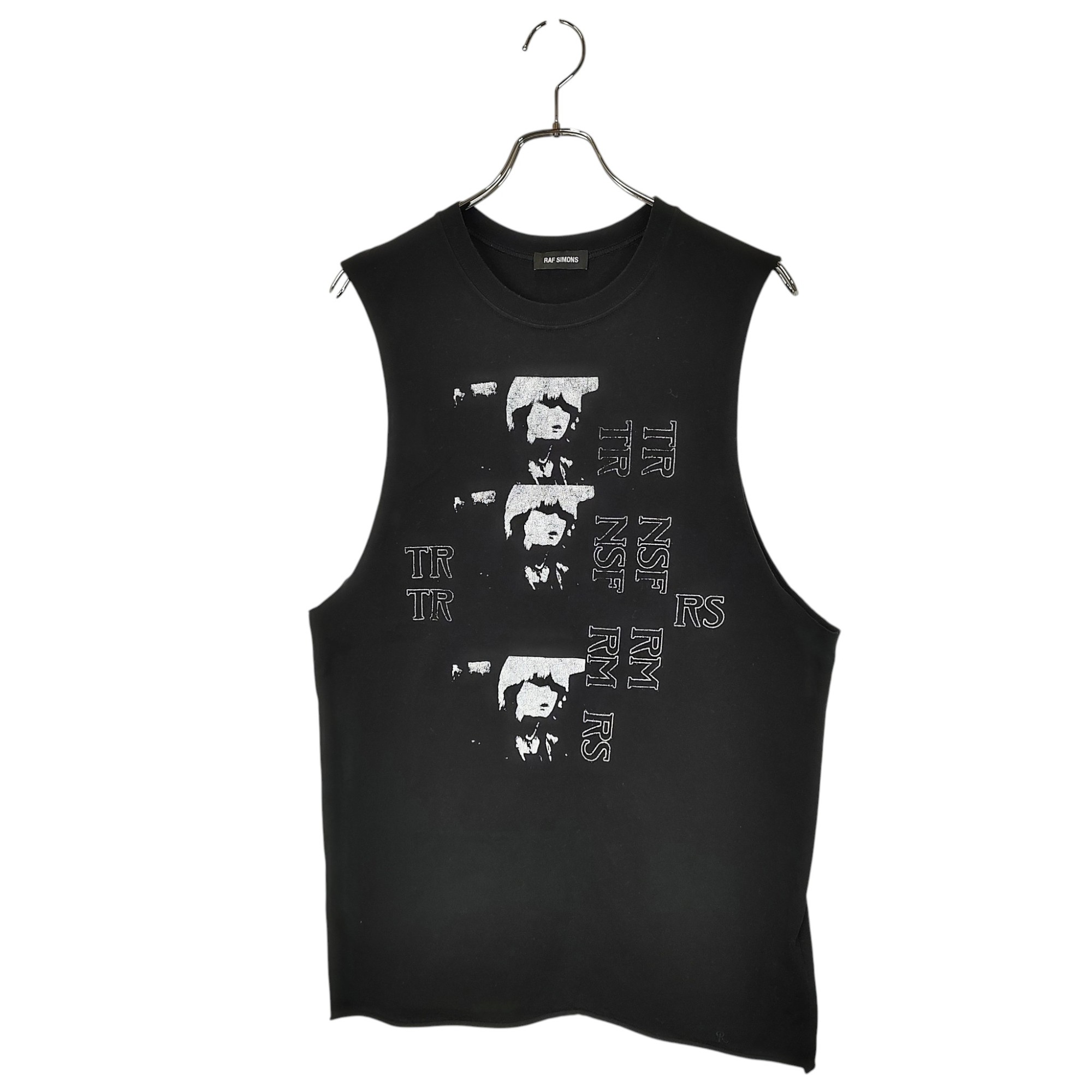 【中古】RAF SIMONS ラフシモンズ 19SS ノースリーブ タンクトップ Tシャツ 191.141 S ブラック メンズ