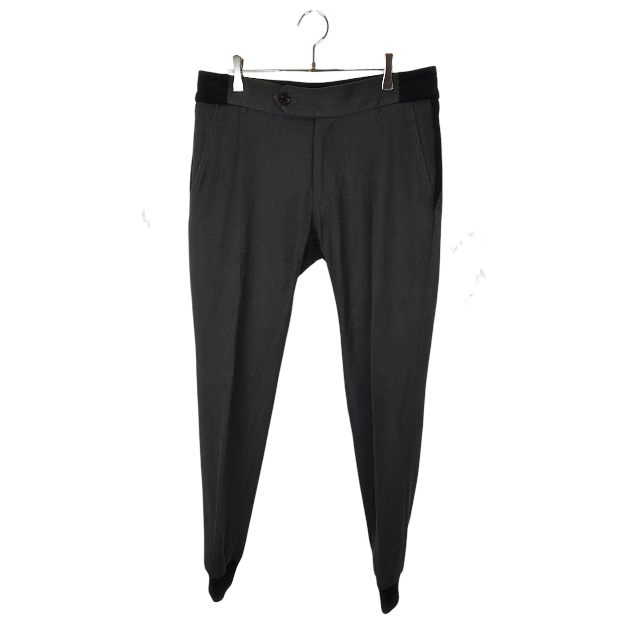 樂天商城 - 【中古】1PIU1UGUALE3 ウノピゥウノウグァーレトレ EASY RIB SLACKS イージー リブ スラックス MRP540 POE332 5 L グレー×ブラック メンズ
