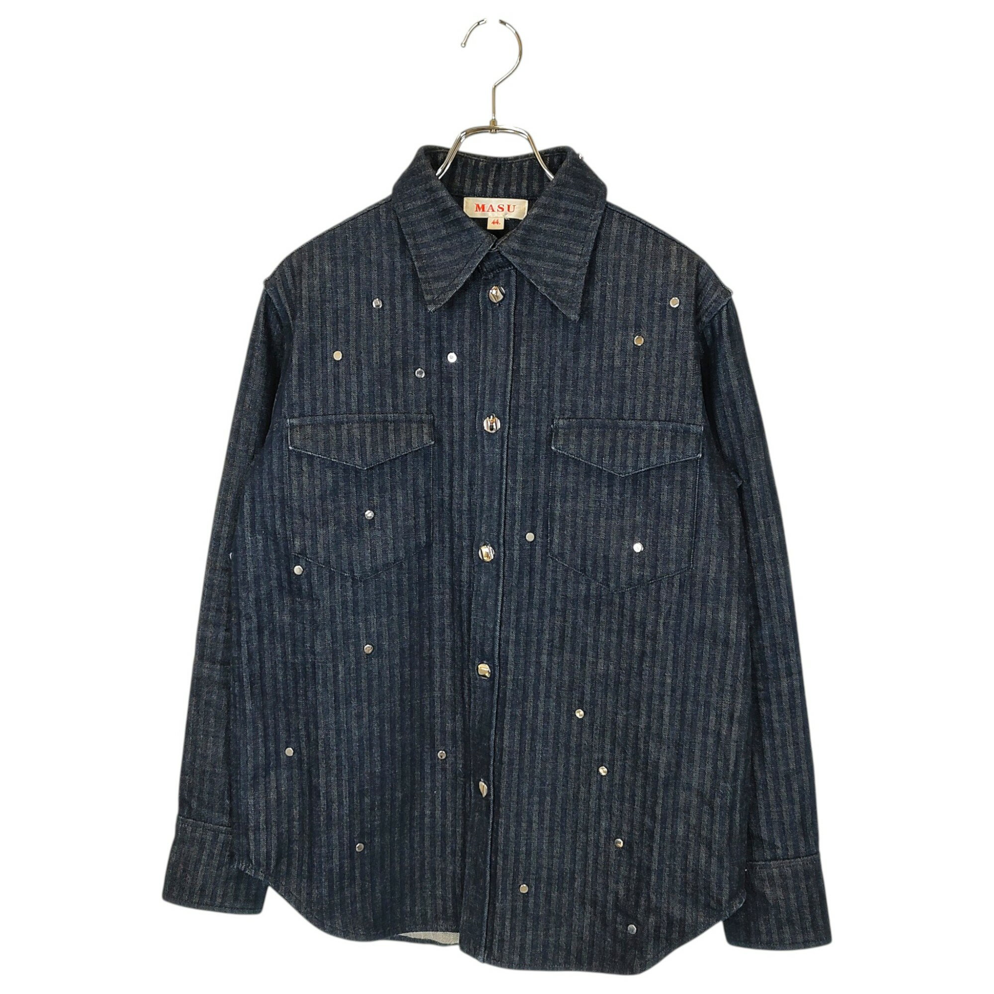 乐天商城 - 【中古】MASU エムエーエスユー 22SS STARDUST DENIM SHIRTS スターダスト スタッズ デニムシャツ ジャケット MSSS-SH0422 44 インディゴ メンズ