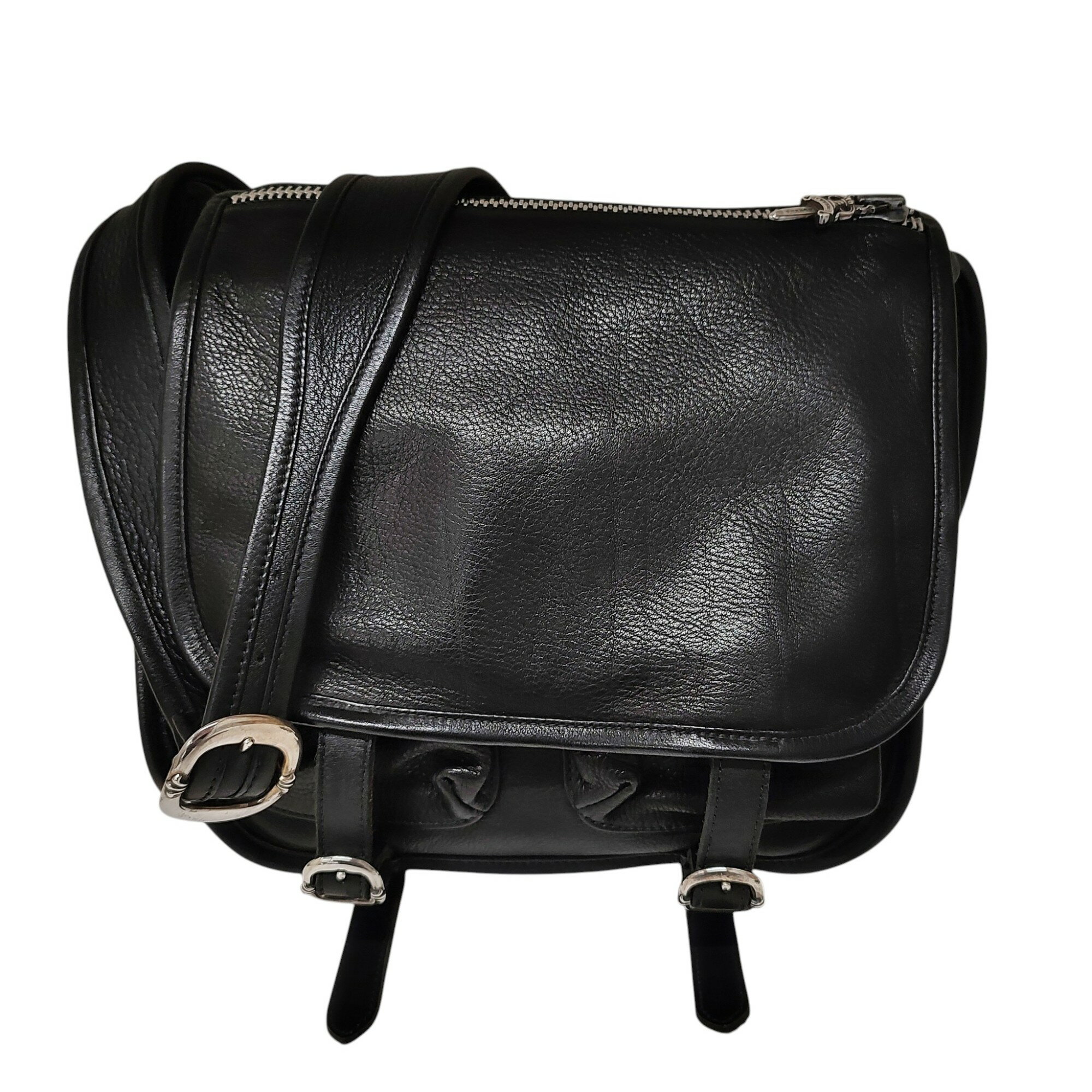 CHROME HEARTS クロムハーツ 3PC ショルダーグロメット付き レザーバック ブラック CHROME HEARTS（クロムハーツ） 送料無料 3クロスパッチ ショルダー