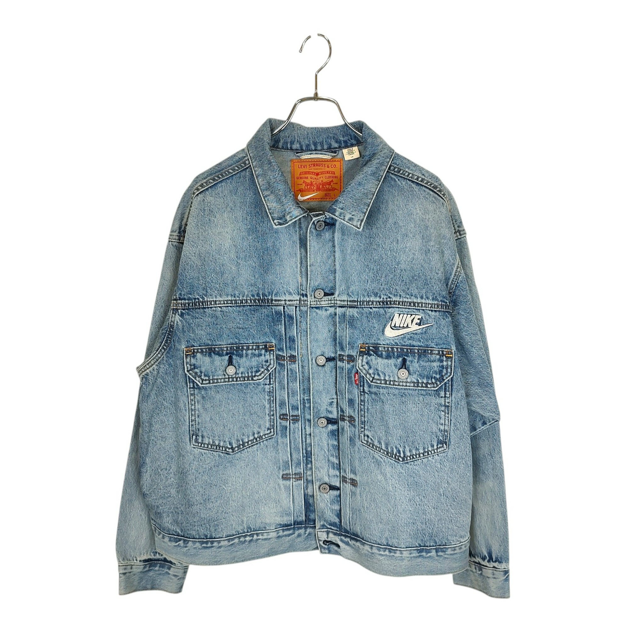 樂天商城 - 【中古】Levi's リーバイス × NIKE DENIM TRUCKER JACKET デニム トラッカー ジャケット L ライト インディゴ メンズ