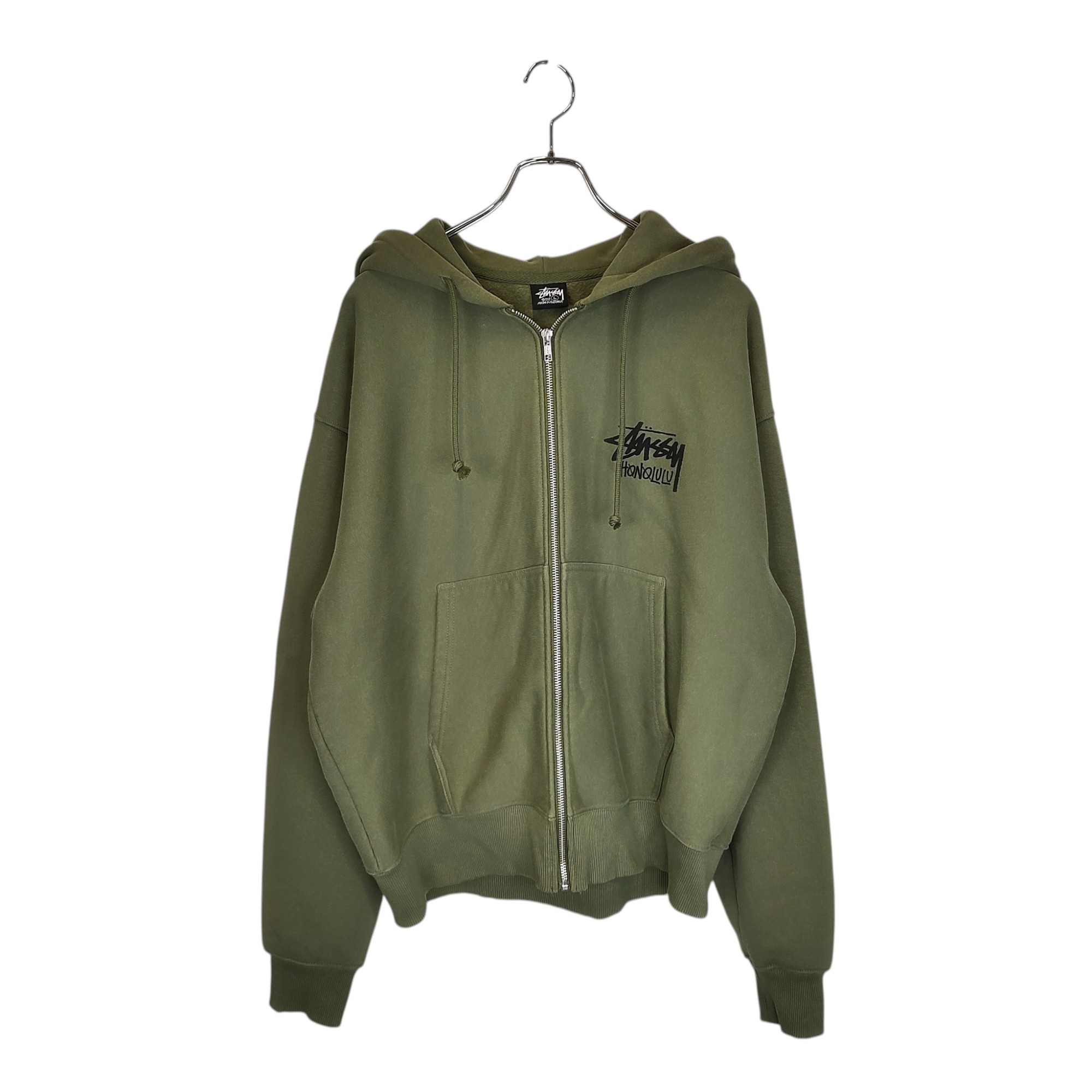 Rakuten - 【中古】STUSSY ステューシー HONOLULU Zip-up Hoodie ホノルル 限定 ジップアップ パーカー Z4000SZS L カーキ メンズ