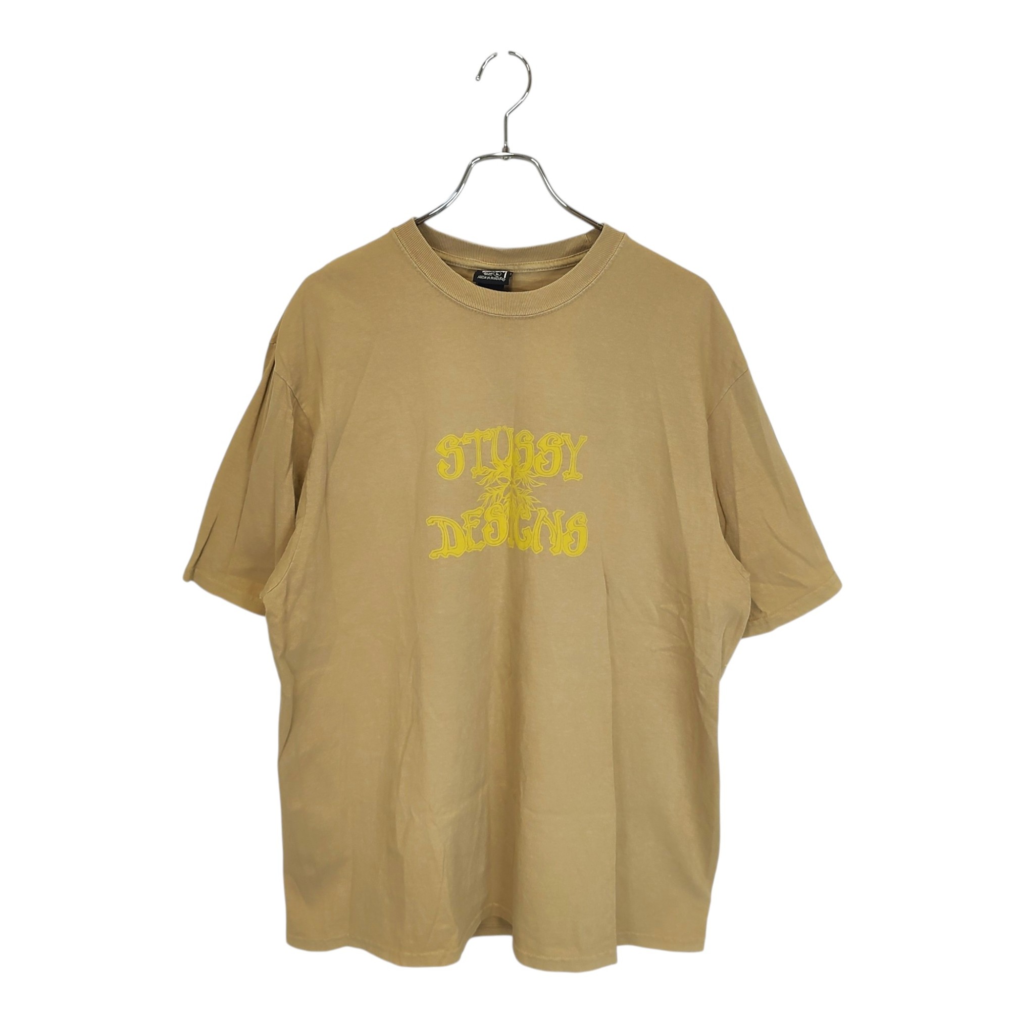 Rakuten - 【中古】STUSSY ステューシー WES PALMS TEE PIGMENT DYED 半袖 Tシャツ L ベージュ系×イエロー メンズ