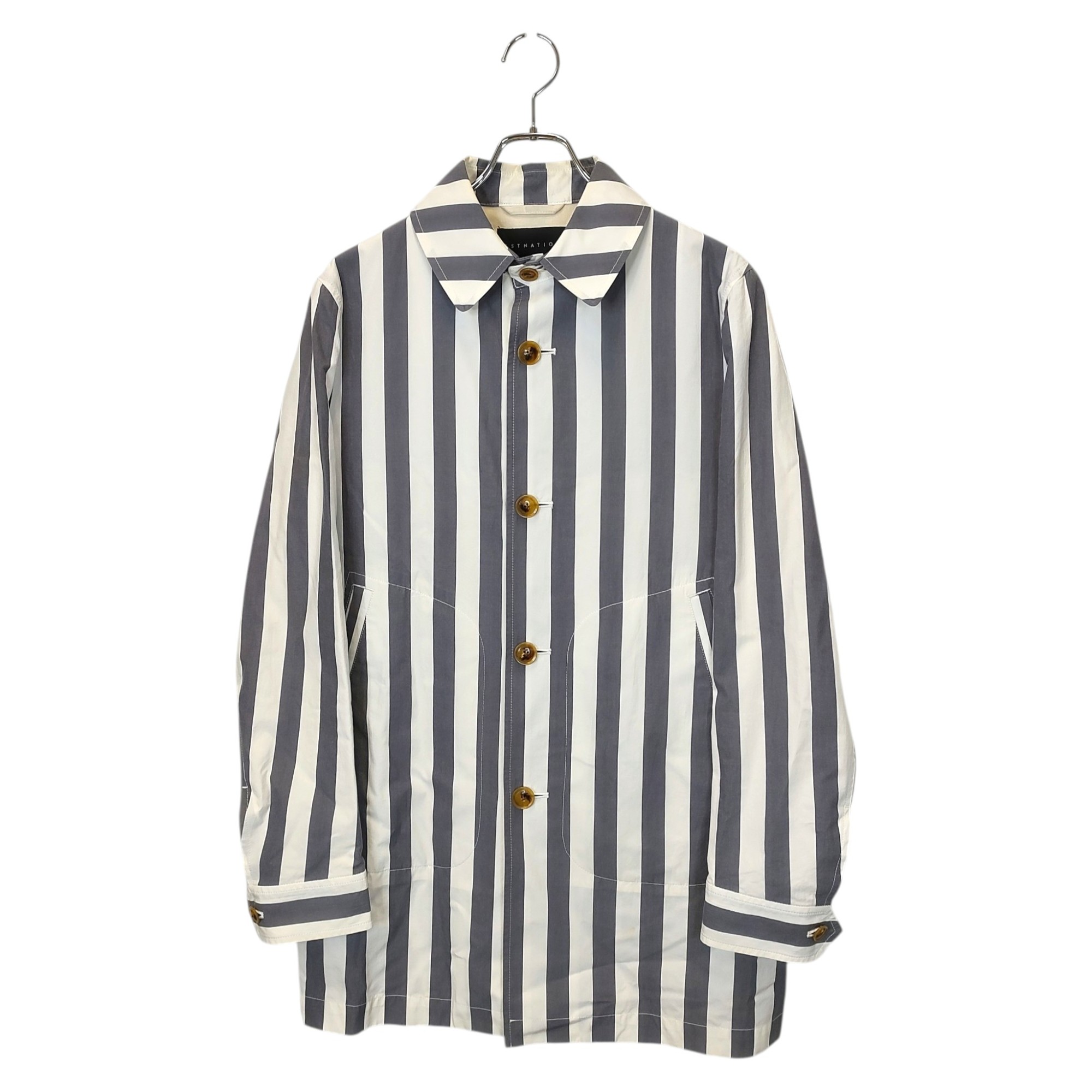 樂天商城 - 【中古】ESTNATION エストネーション Striped shirt ストライプ柄 シャツ 41-234-01-020020 M ホワイト×グレー メンズ