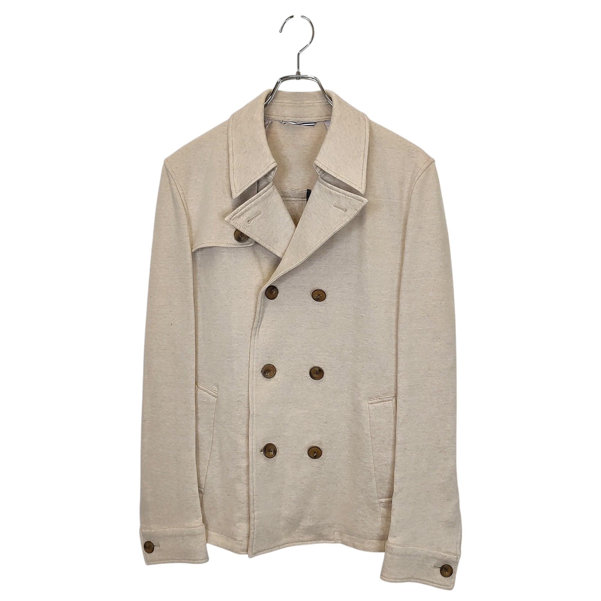 Rakuten - 【中古】COMME CA MEN コムサメン Linen P-coat リネン ピーコート 07-23BL10 L アイボリー メンズ