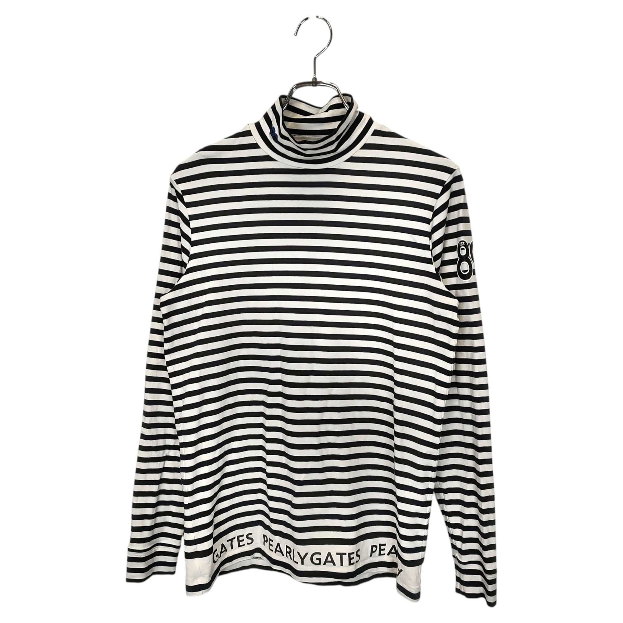 樂天商城 - 【中古】PEARLY GATES パーリーゲイツ ゴルフ 20AW L/S MOCKNECK SHIFT 長袖 モックネック シャツ 053-0266805 5 ブラック×ホワイト メンズ