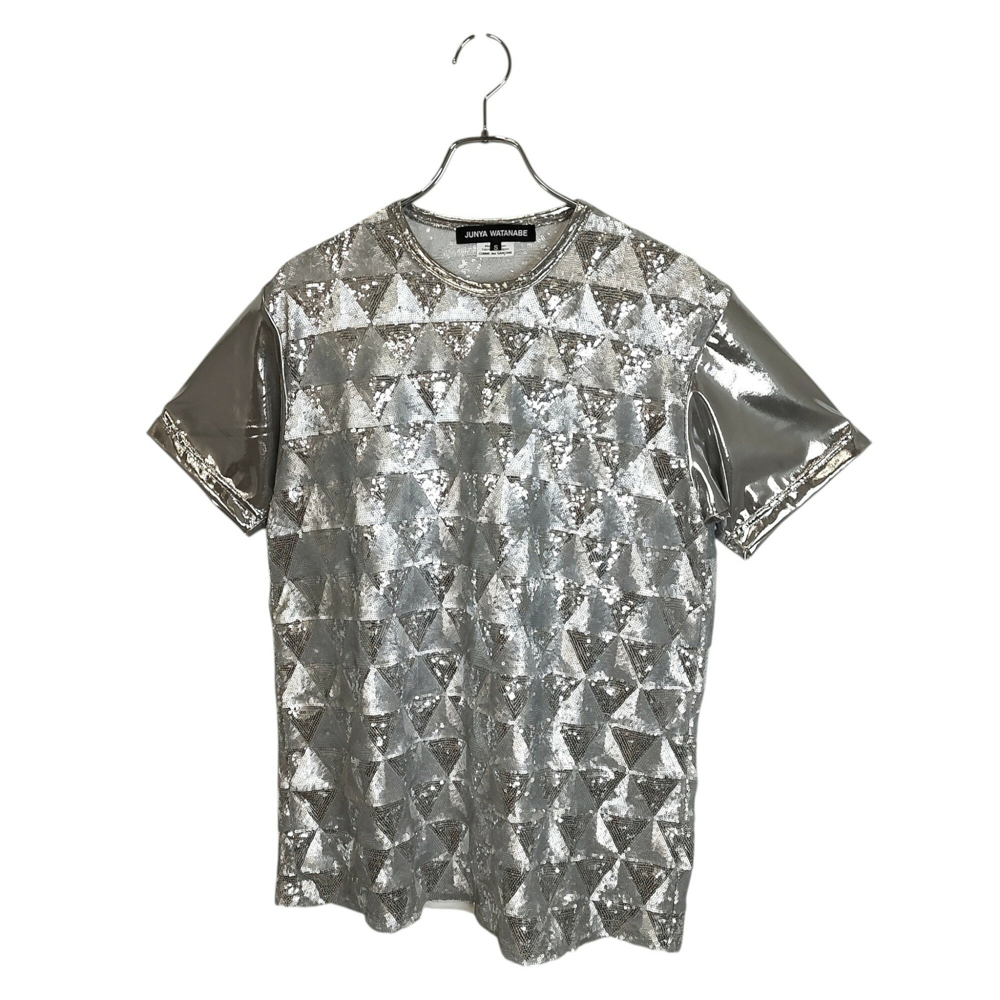 Rakuten - 【中古】JUNYA WATANABE ジュンヤ ワタナベ 25SS スパンコール Tシャツ JO-T007 S シルバー/ホワイト メンズ