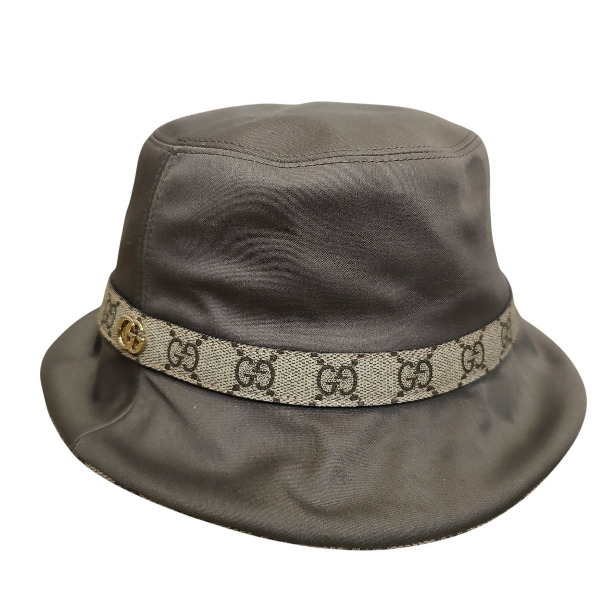 gucci///////////////\\\\\\\\\\\\\\\\\\\\\\\\\\\\\\\\\\\\\\\\\\\\\\\\\\\\\\\\\\\\\\\' - 【中古】GUCCI グッチ Double G Cotton Hat バケットハット 833057 3HBC7 S グレー×ベージュ メンズ/レディース