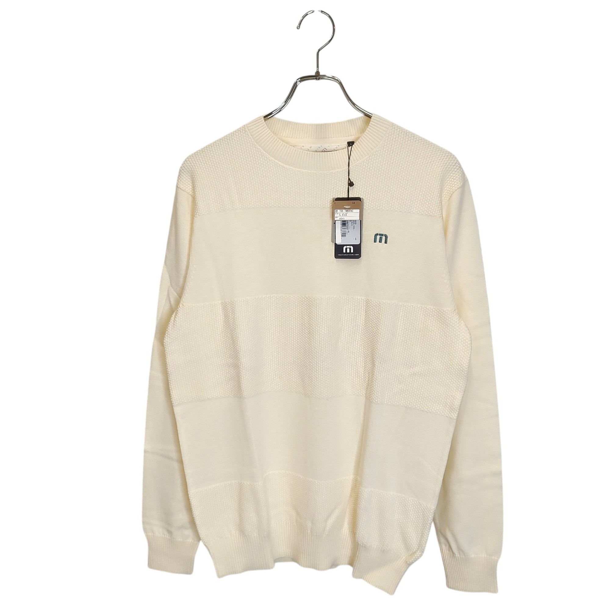 【中古】TRAVIS MATHEW トラビスマシュー ゴルフ Border Sweater ボーダー セーター 7AK029C L ホワイ...