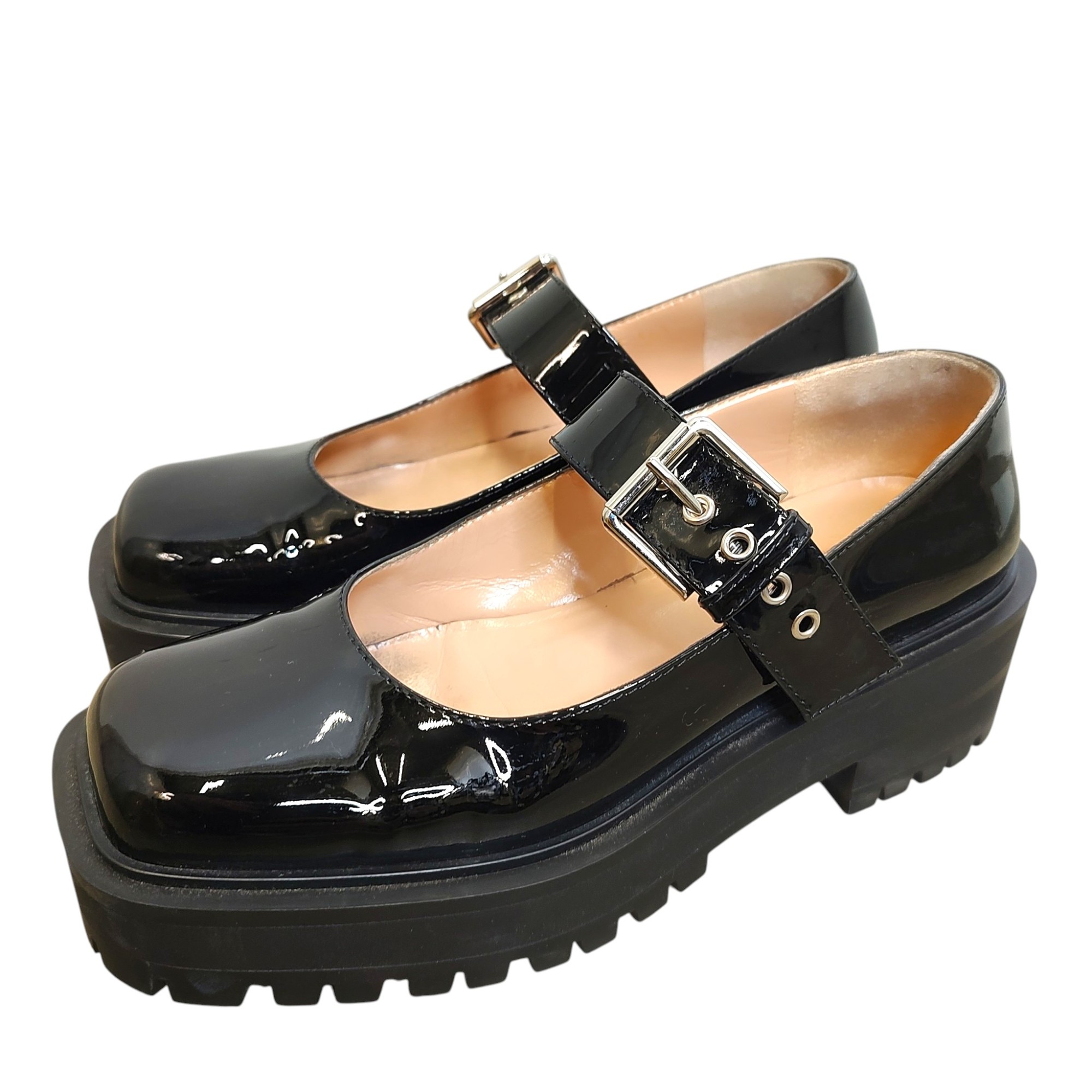 Rakuten - 【中古】Gianvito Rossi ジャンヴィト ・ロッシ Patent leather Mary Janes パテントレザー メリージェーンズ シューズ 36.5 ブラック レディース