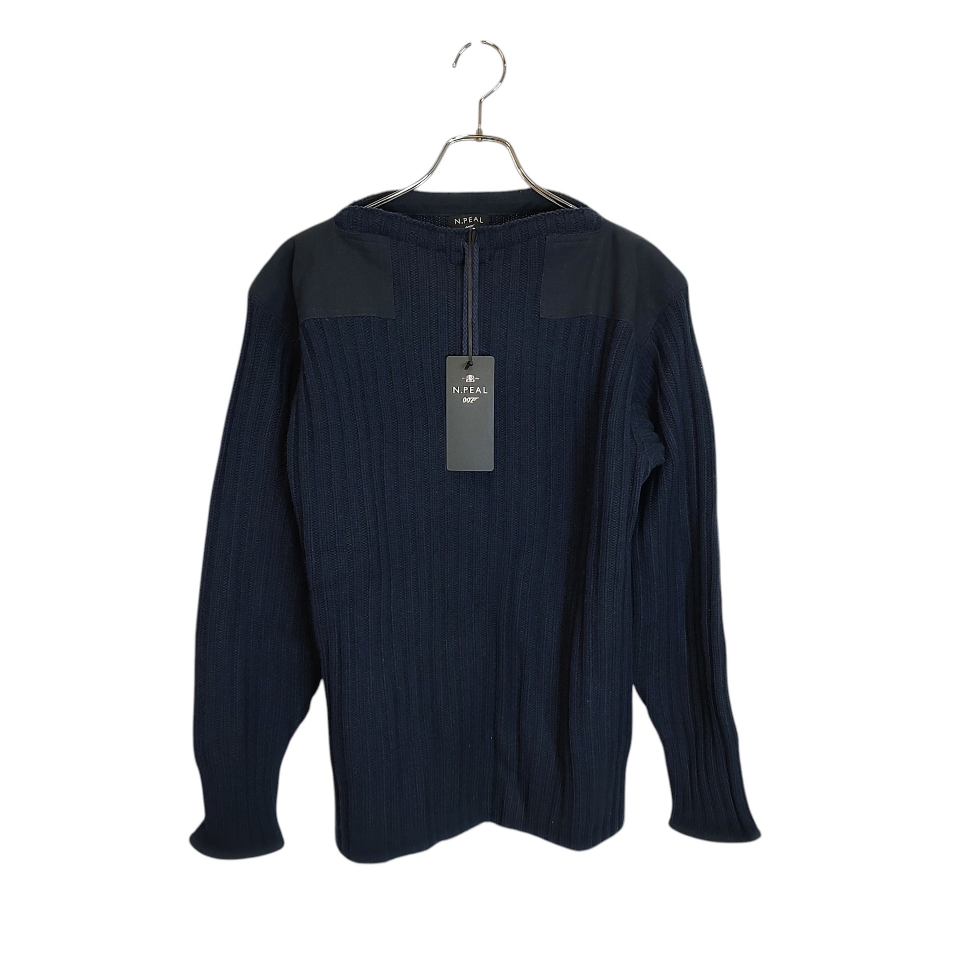 Rakuten - 【中古】N.Peal エヌピール × 007 Army Sweater NTTD ウール カシミヤ リブド アーミー ニット セーター NPG0007526 M ネイビー メンズ