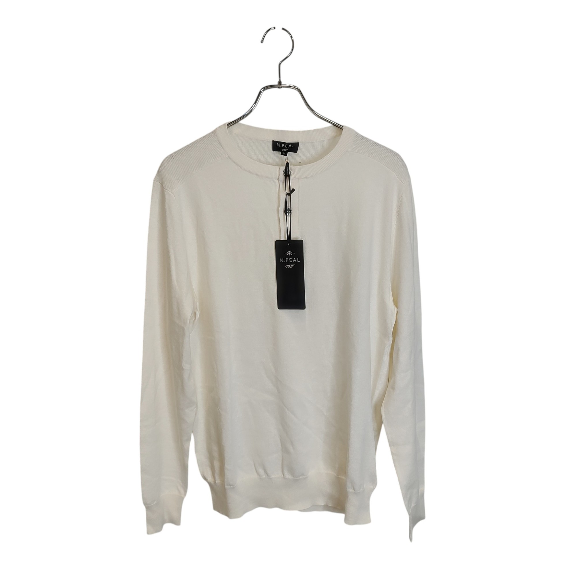 Rakuten - 【中古】N.Peal エヌピール × 007 Cotton Cashmere Henley コットン カシミヤ ヘンリーネック ニット セーター NPG000538JB M ホワイト(アイボリー) メンズ