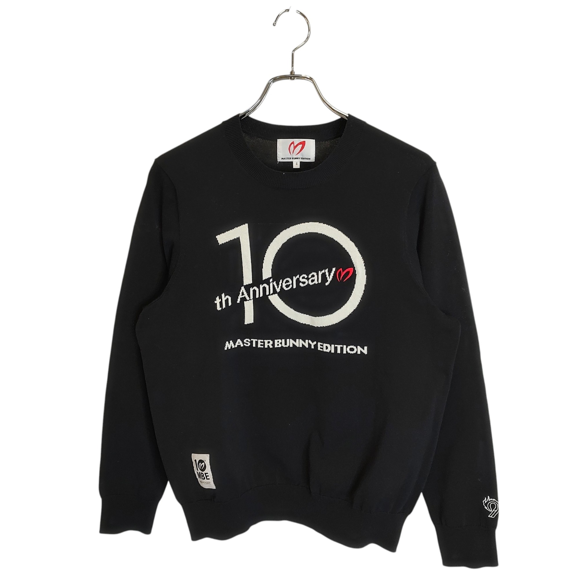 樂天商城 - 【中古】MASTER BUNNY EDITION マスターバニーエディション ゴルフ 20AW 10th anniversary 長袖 クルーネック ニット セーター 758-0170301 4 ブラック メンズ