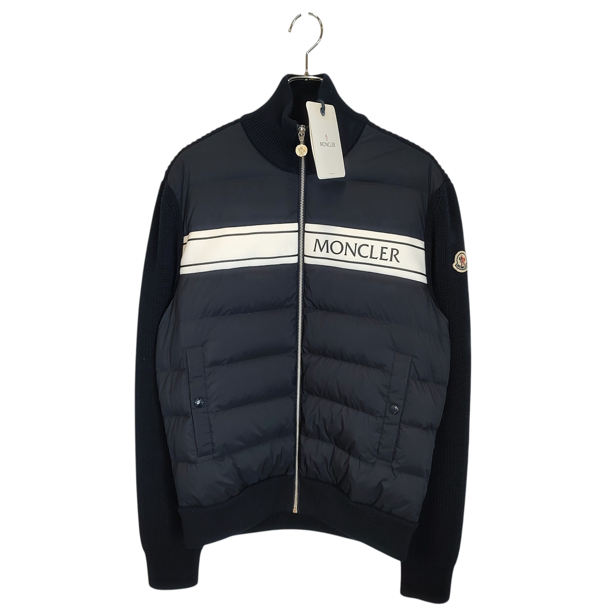 樂天商城 - 【中古】MONCLER モンクレール CARDIGAN TRICOT ニット 切替 ダウンジャケット H20919B00005 M1131 L ネイビー メンズ
